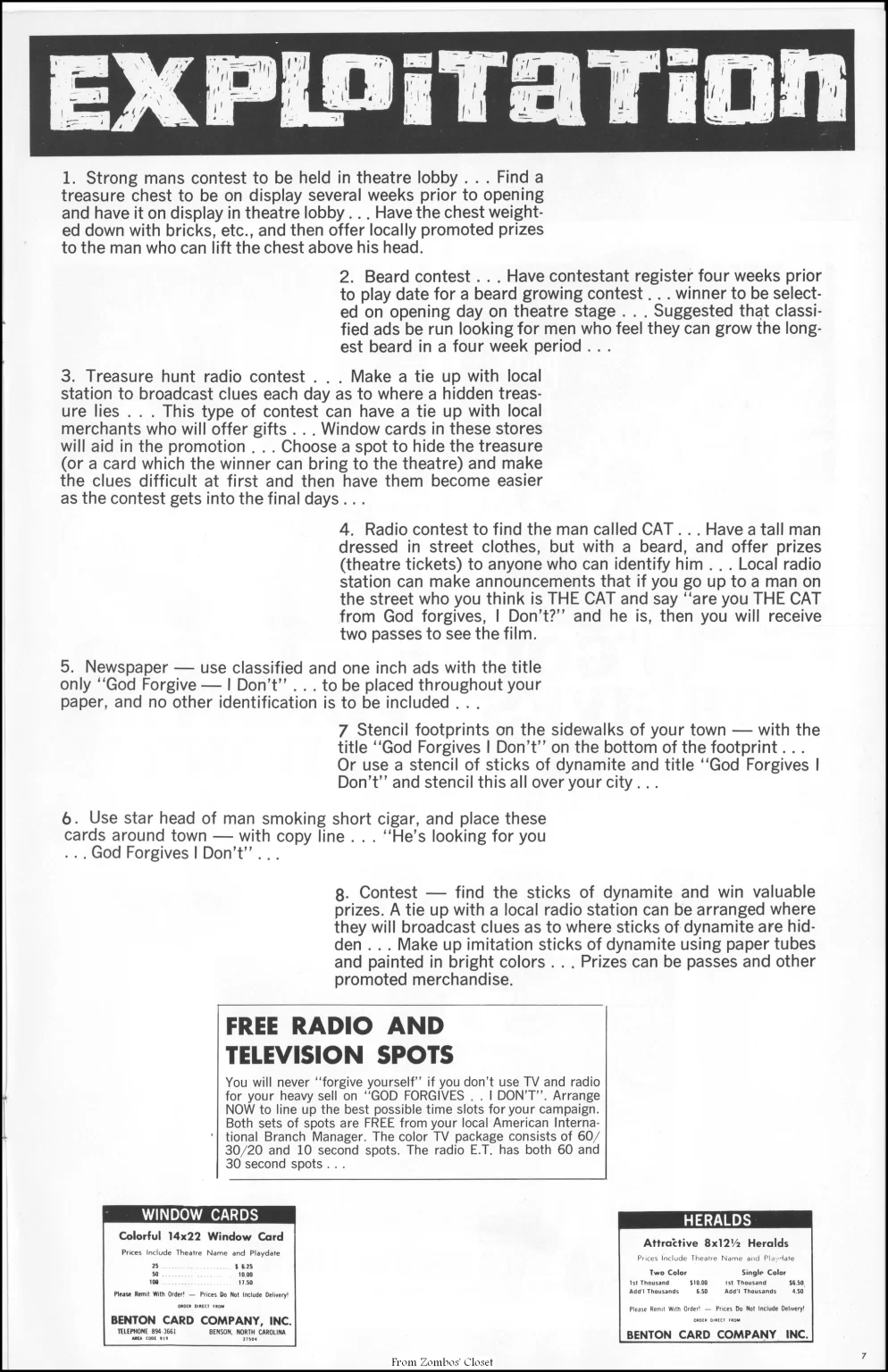 God Forgives...I Don't 1967 movie Pressbook God Forgives...I Don't 1967 movie Pressbook