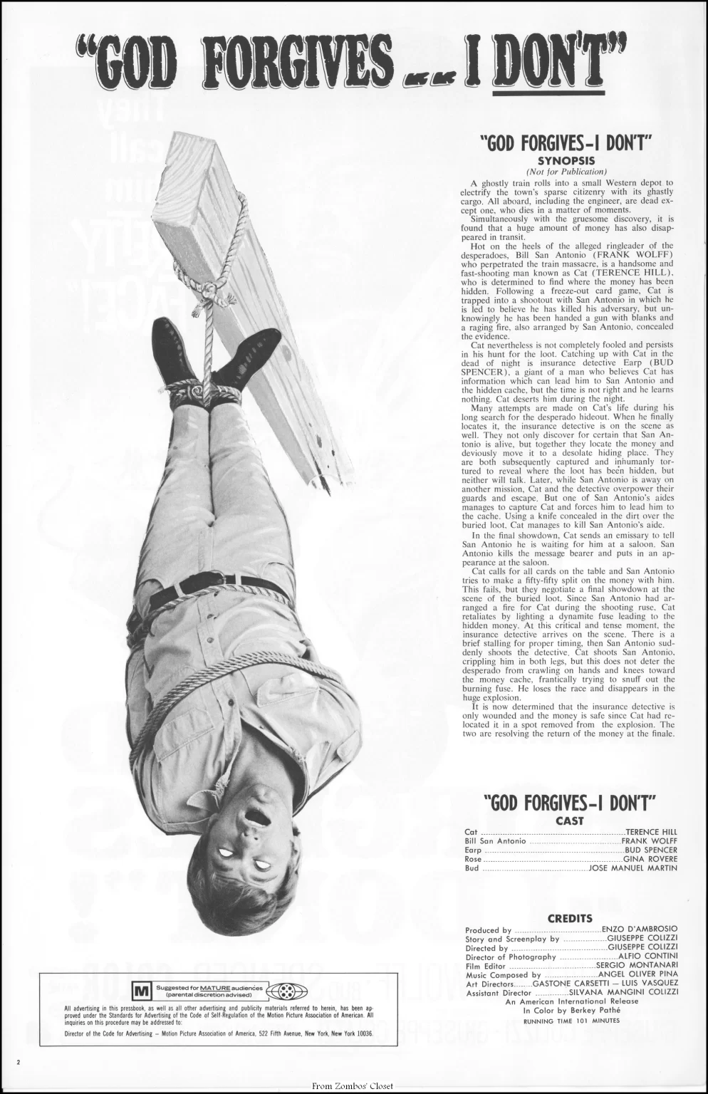 God Forgives...I Don't 1967 movie Pressbook God Forgives...I Don't 1967 movie Pressbook