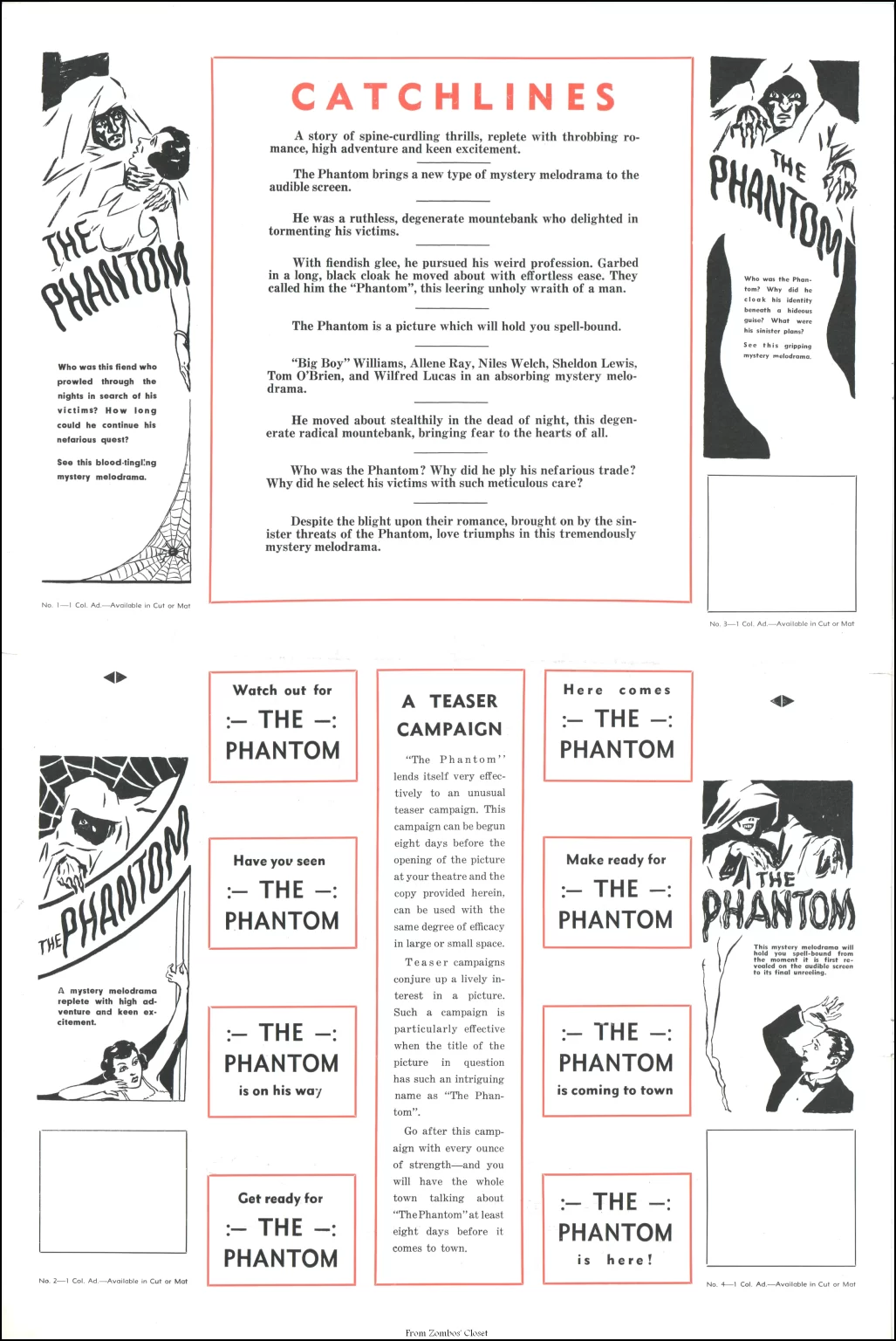 The Phantom 1931 movie pressbook The Phantom 1931 movie pressbook