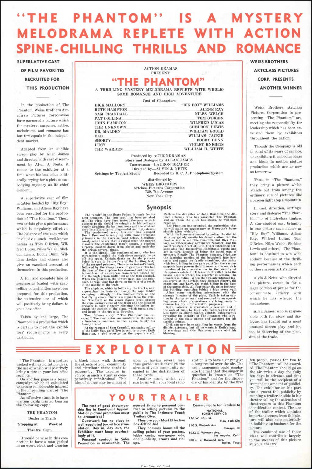 The Phantom 1931 movie pressbook The Phantom 1931 movie pressbook