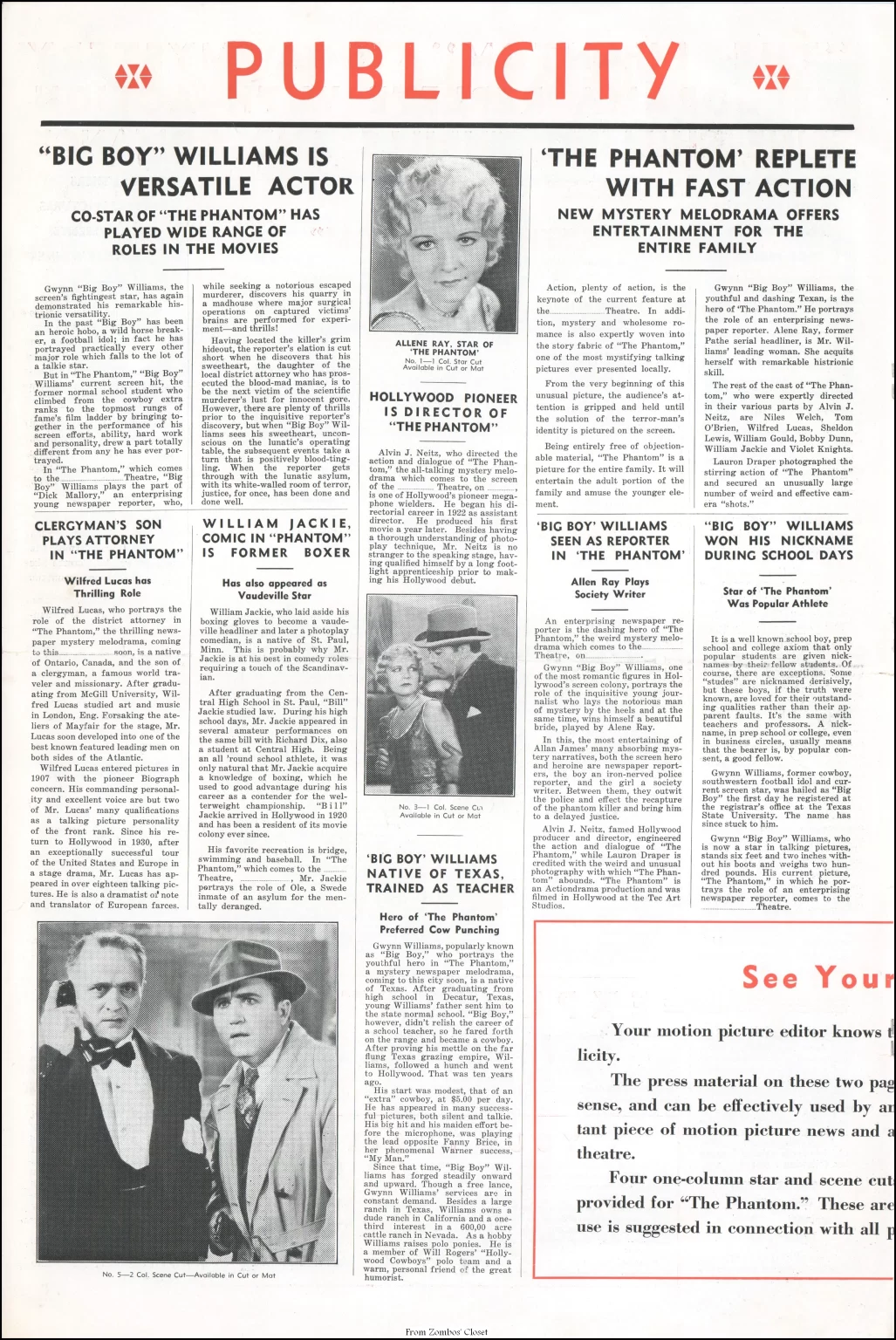 The Phantom 1931 movie pressbook The Phantom 1931 movie pressbook