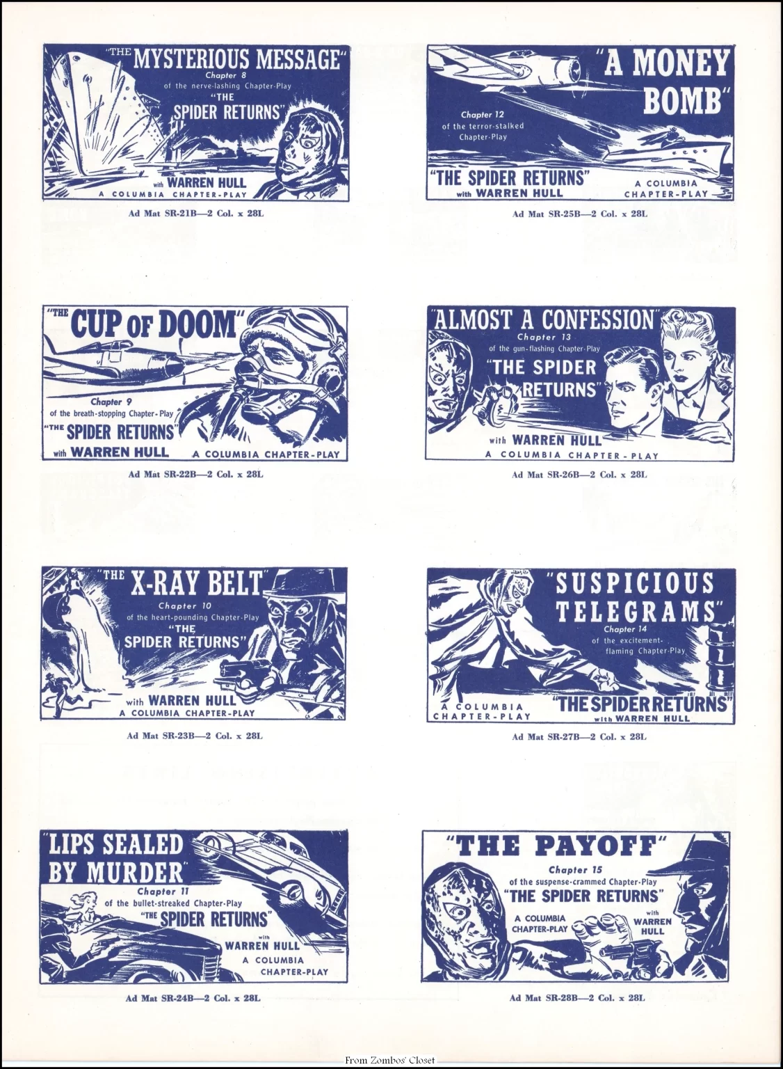The Spider Returns 1941 movie pressbook.