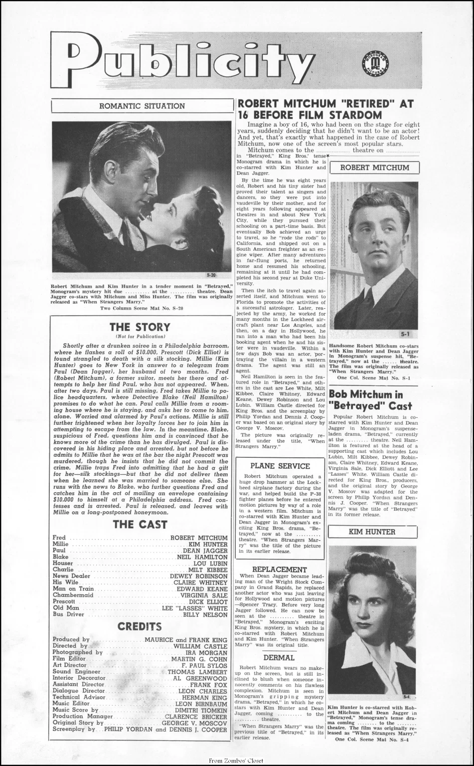 When Strangers Marry 1944 movie pressbook When Strangers Marry 1944 movie pressbook