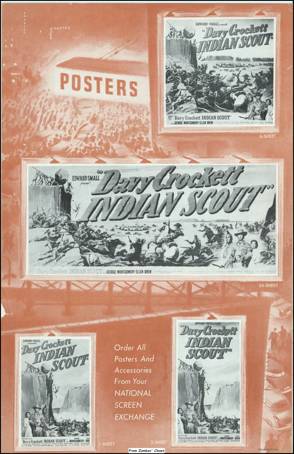 Davey Crockett, Indian Scout 1950 movie pressbook Davey Crockett, Indian Scout 1950 movie pressbook