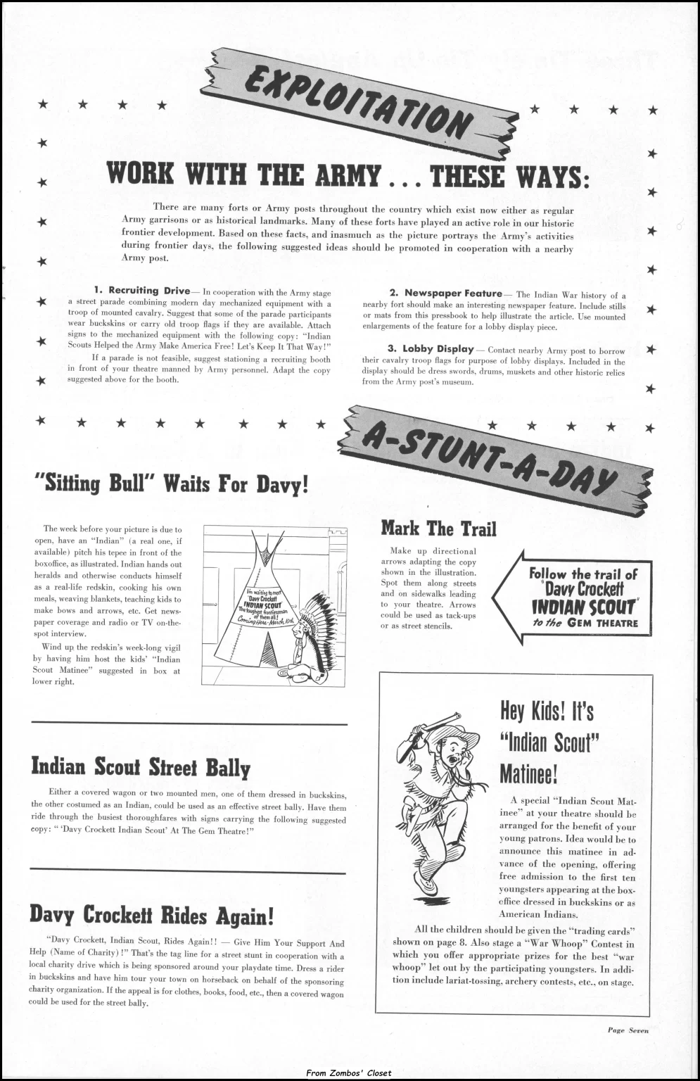 Davey Crockett, Indian Scout 1950 movie pressbook Davey Crockett, Indian Scout 1950 movie pressbook