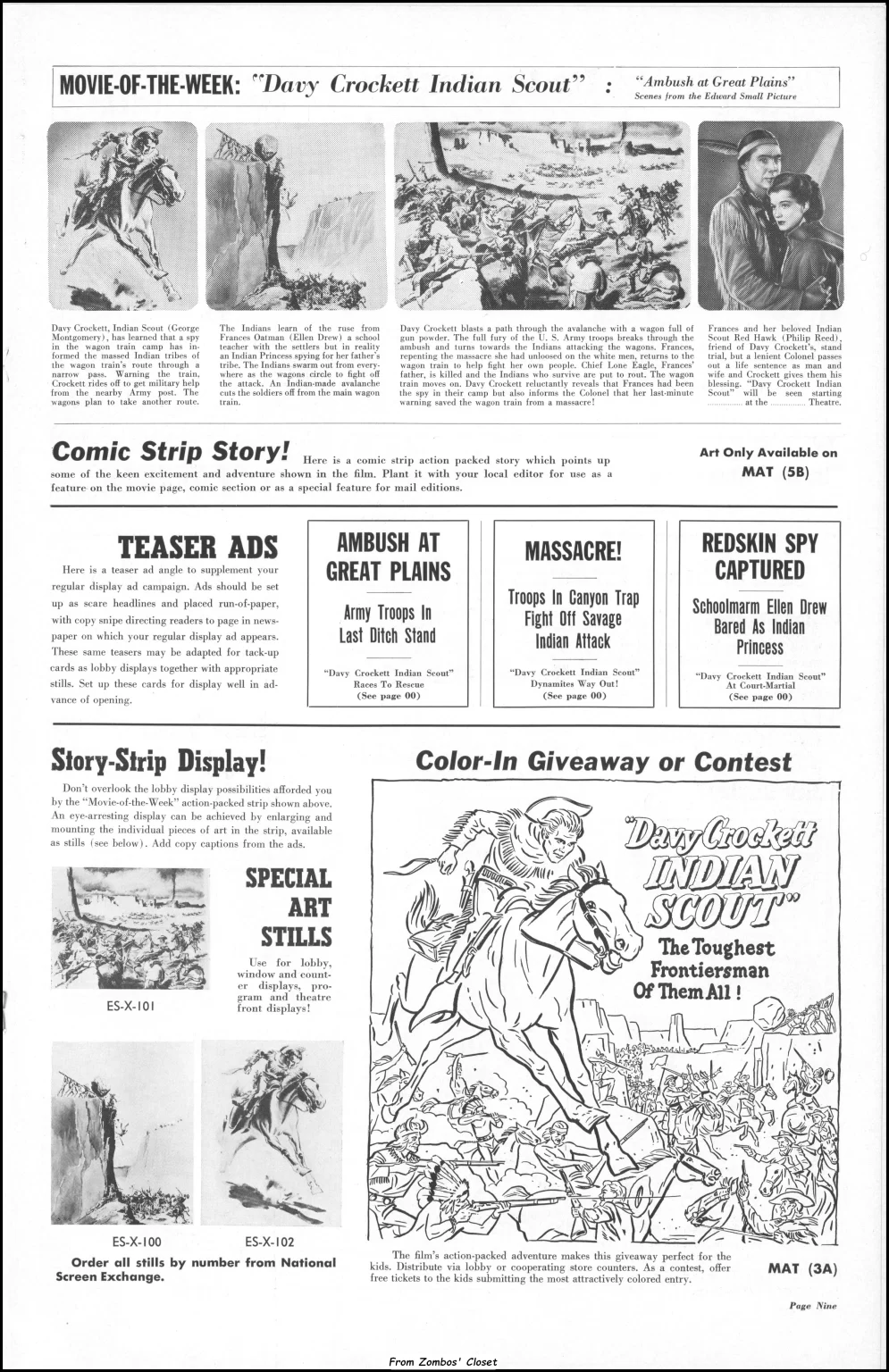 Davey Crockett, Indian Scout 1950 movie pressbook Davey Crockett, Indian Scout 1950 movie pressbook