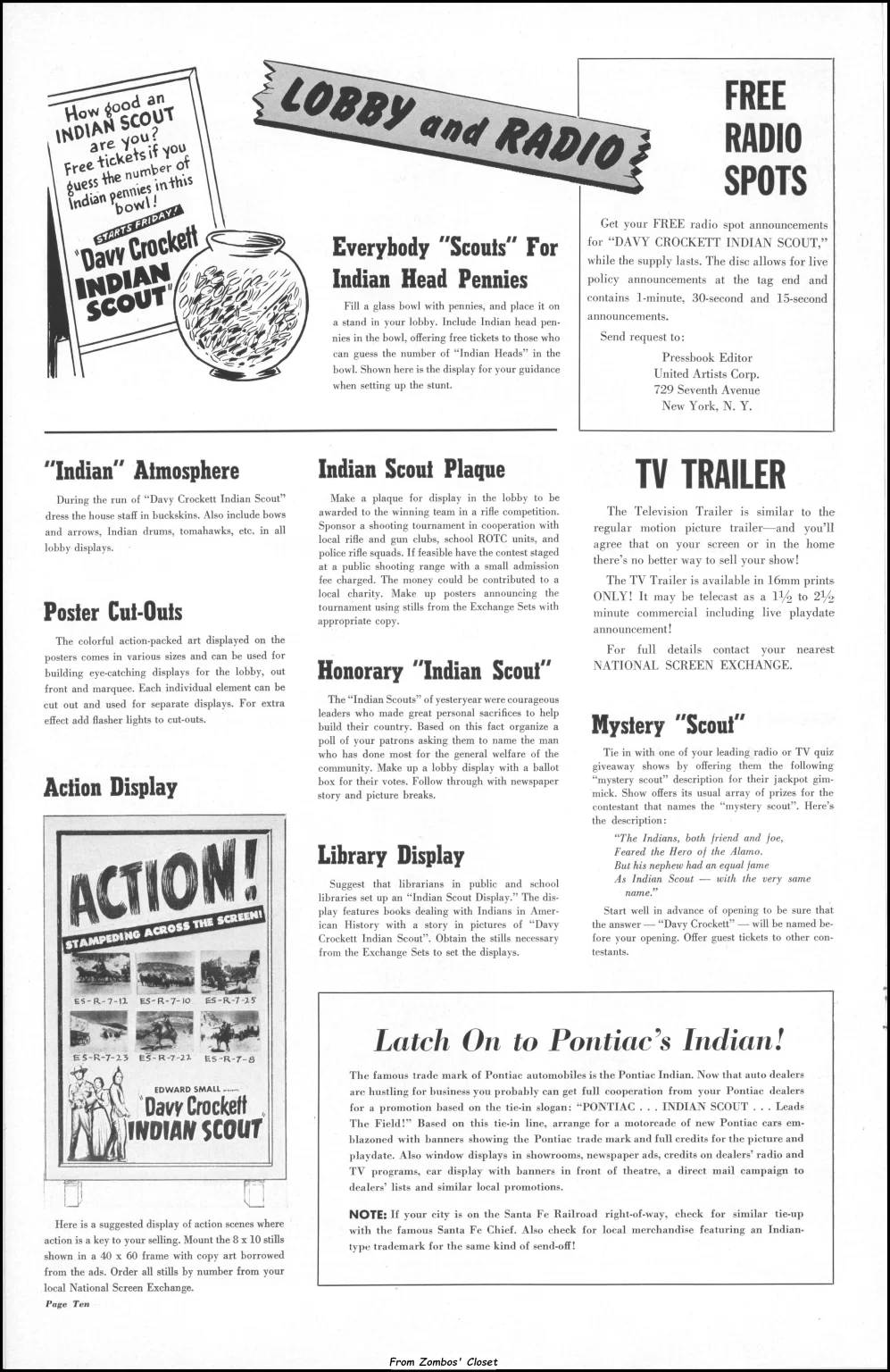 Davey Crockett, Indian Scout 1950 movie pressbook Davey Crockett, Indian Scout 1950 movie pressbook