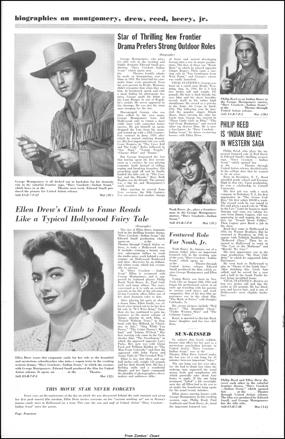 Davey Crockett, Indian Scout 1950 movie pressbook Davey Crockett, Indian Scout 1950 movie pressbook