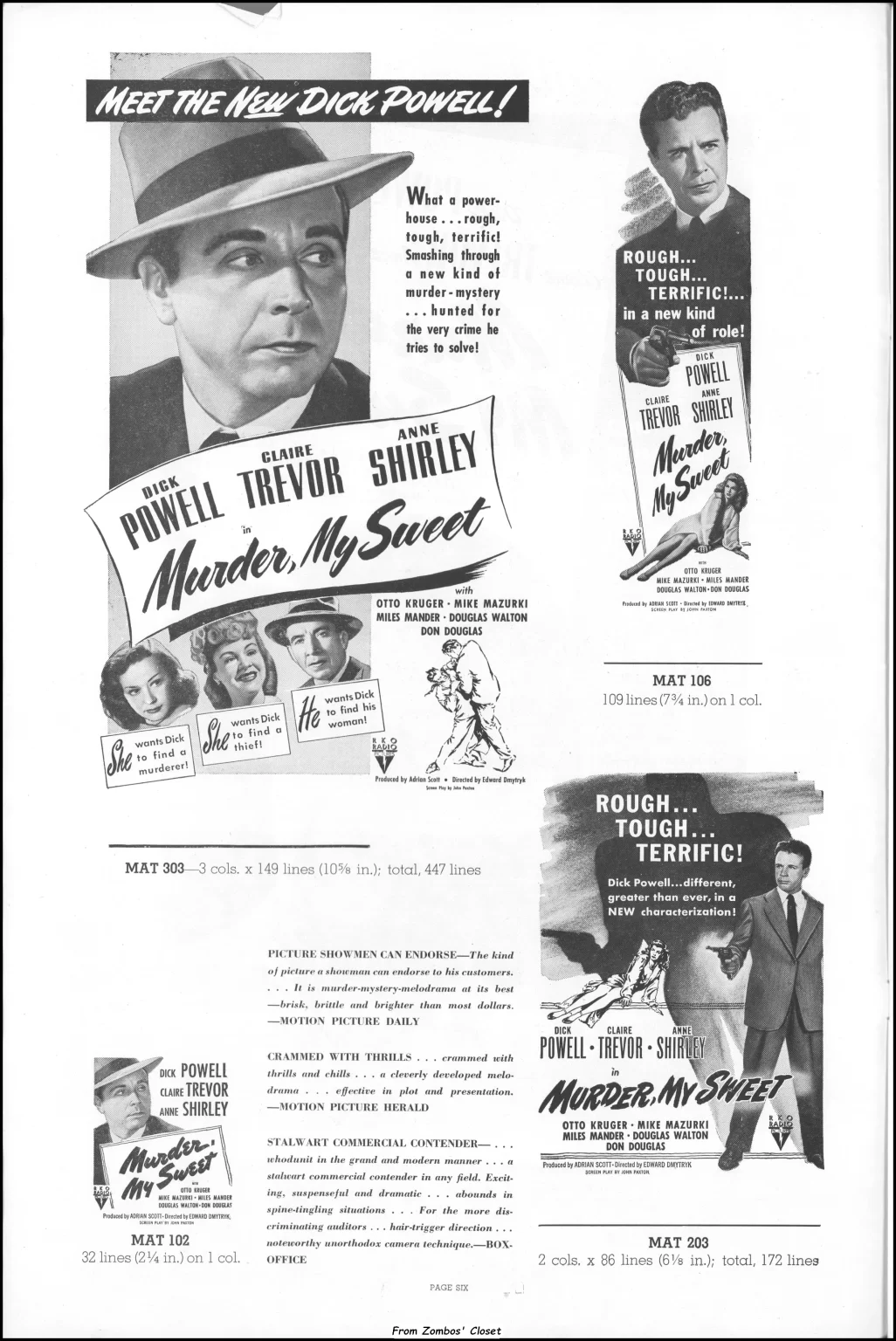 Murder, My Sweet 1944 pressbook Murder, My Sweet 1944 pressbook