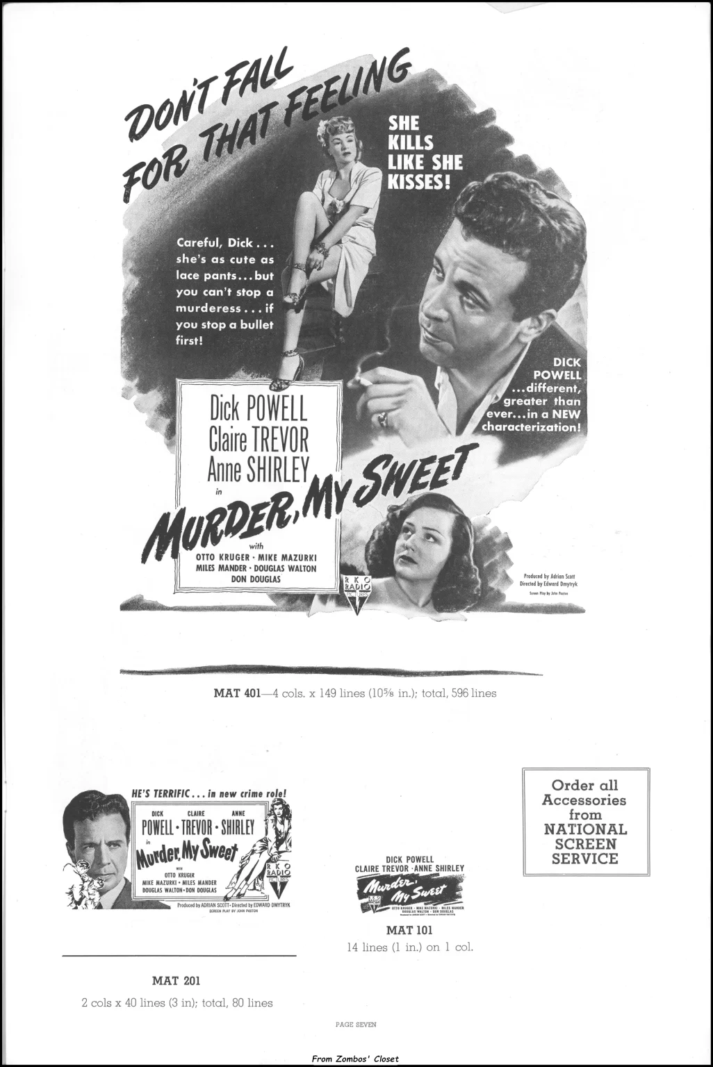 Murder, My Sweet 1944 pressbook Murder, My Sweet 1944 pressbook