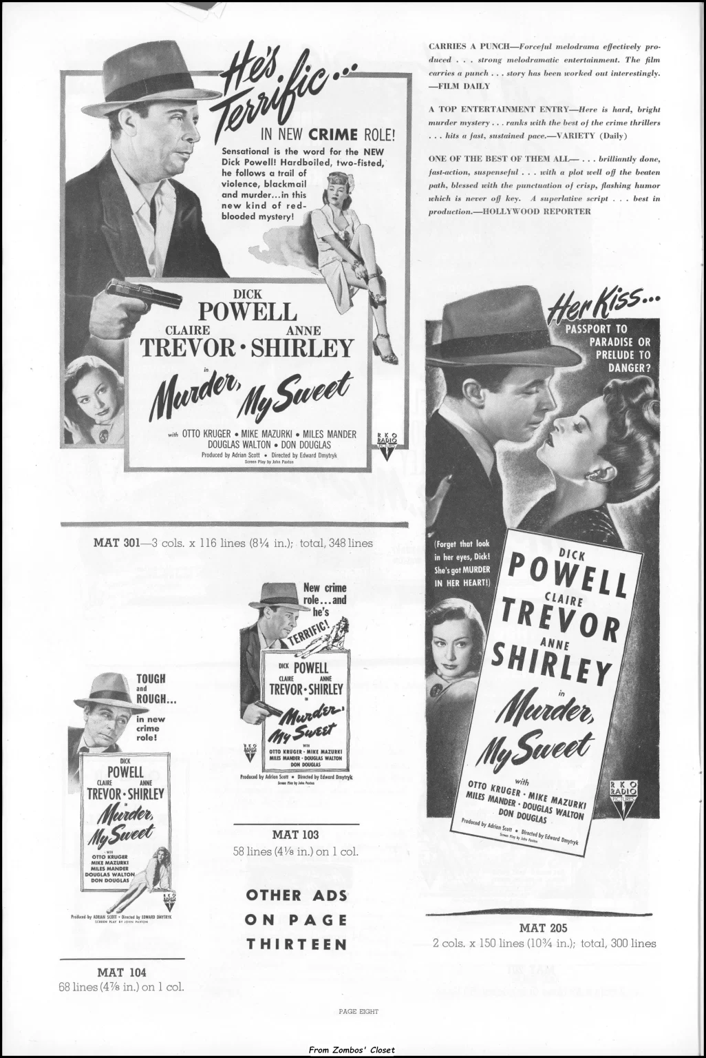 Murder, My Sweet 1944 pressbook Murder, My Sweet 1944 pressbook