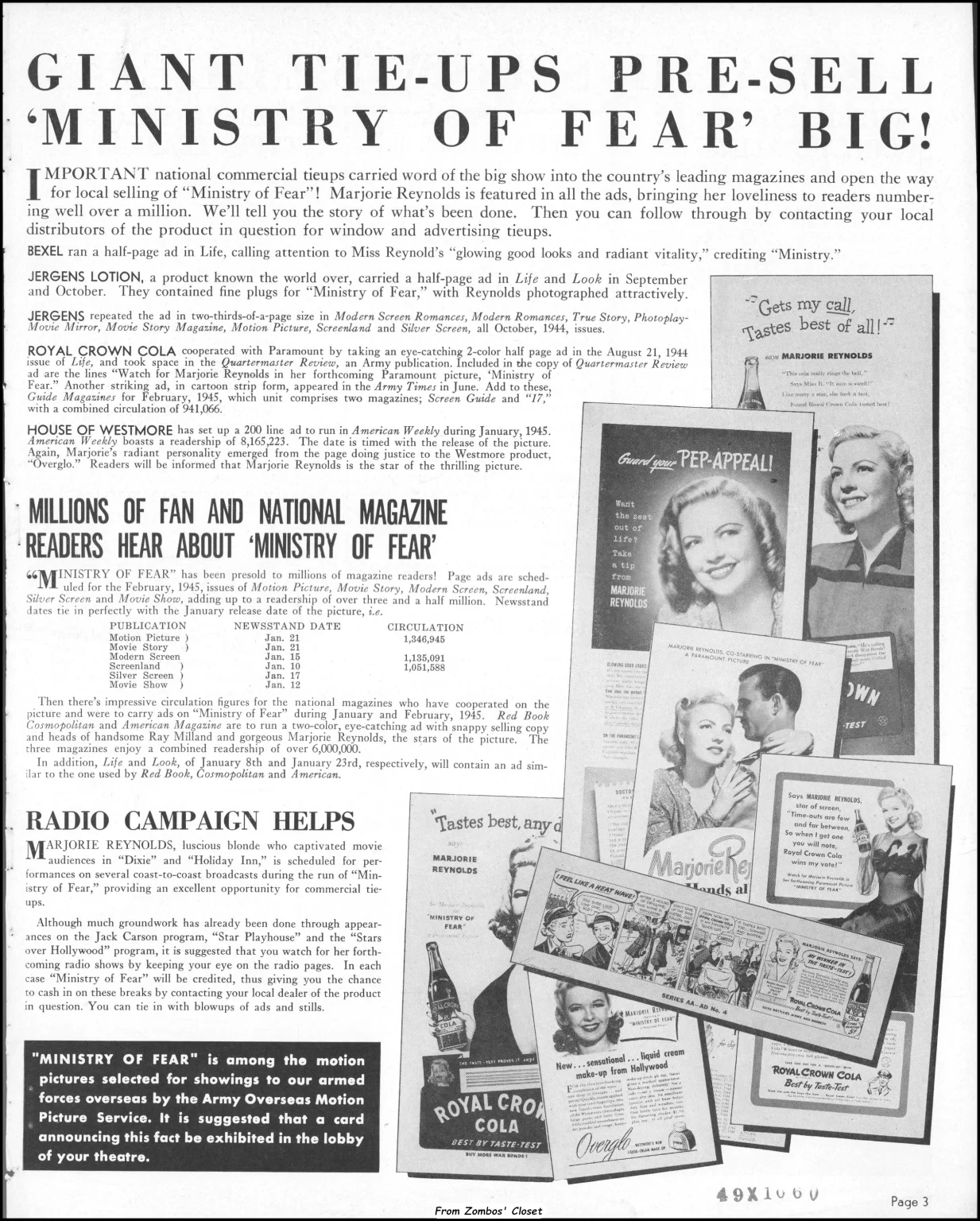Ministry of Fear Pressbook 1944 Ministry of Fear Pressbook 1944