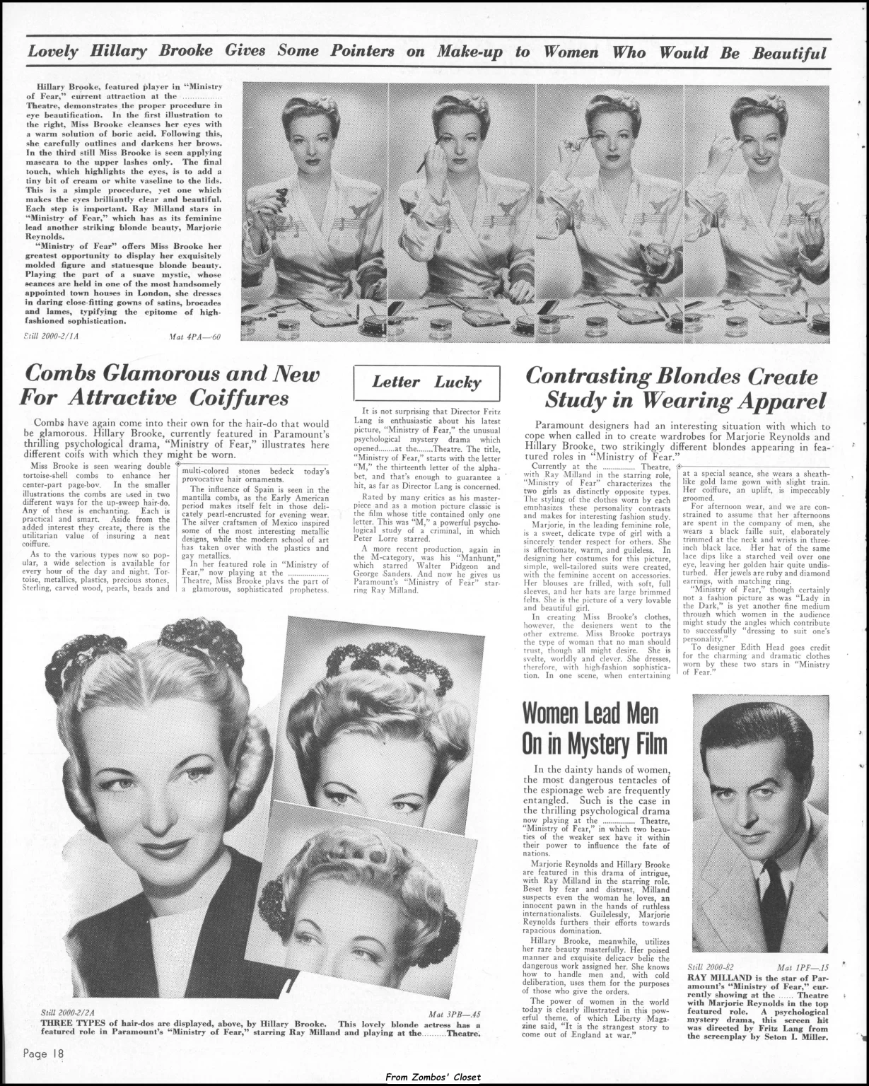 Ministry of Fear Pressbook 1944 Ministry of Fear Pressbook 1944