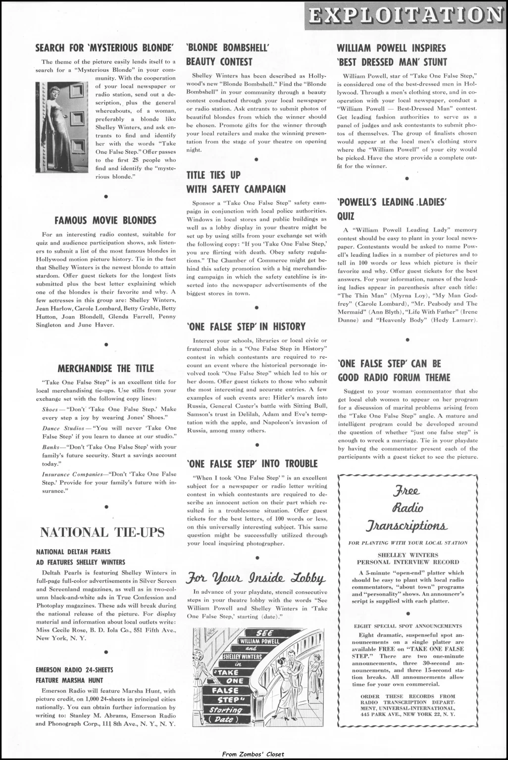 Take One False Step (1949) Pressbook Take One False Step (1949) Pressbook