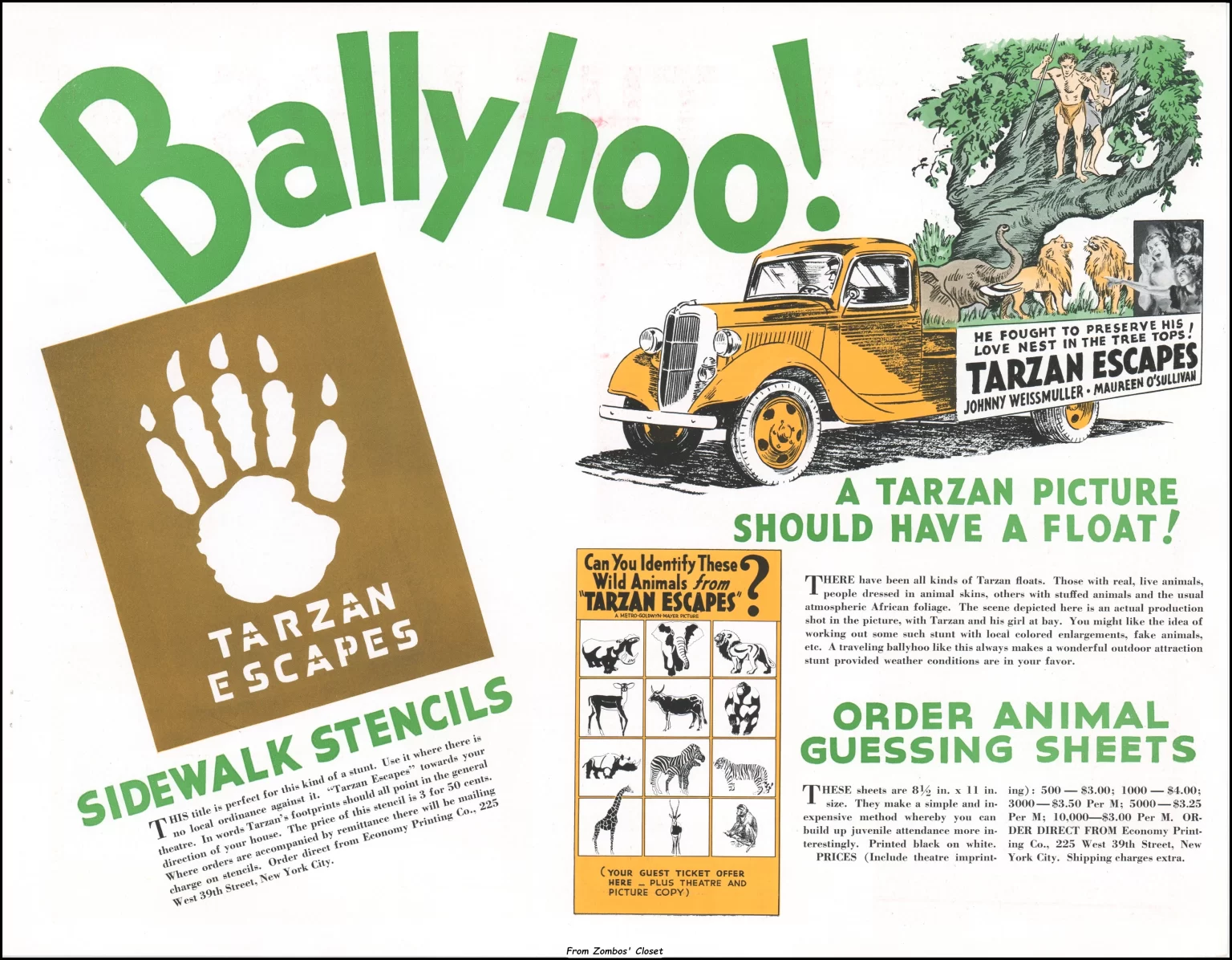 Tarzan Escapes Showmanship Pressbook Tarzan Escapes Showmanship Pressbook