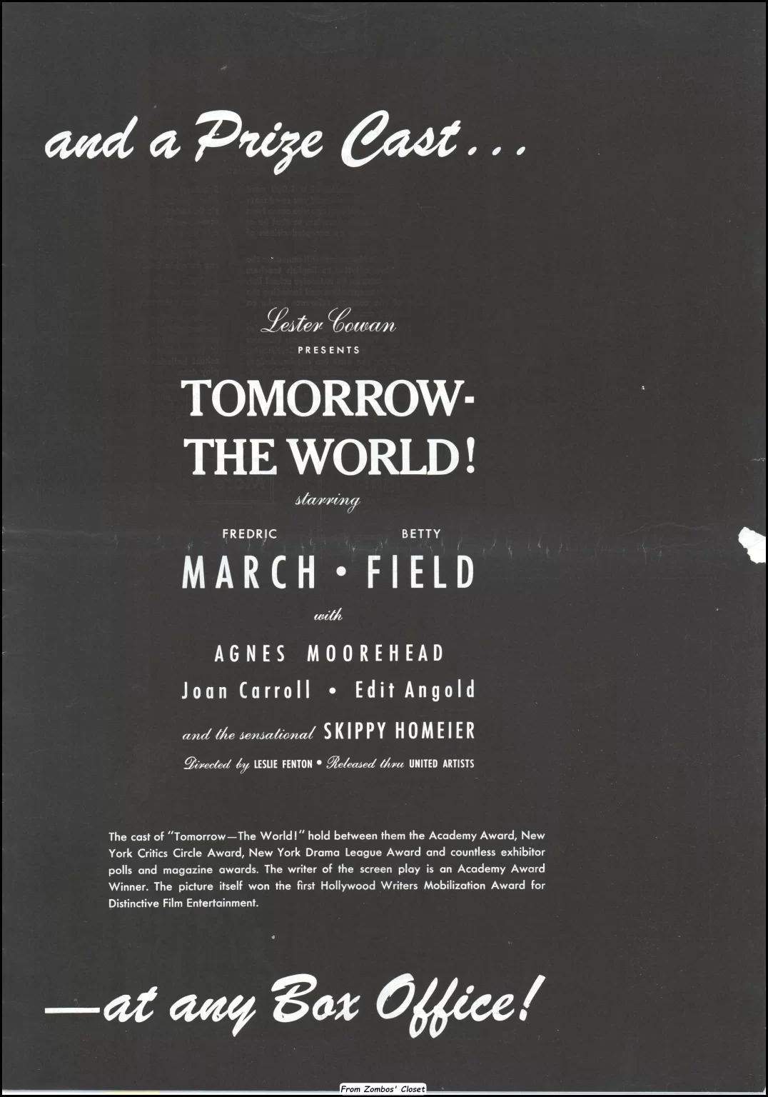Tomorrow the World 1944 Pressbook Tomorrow the World 1944 Pressbook