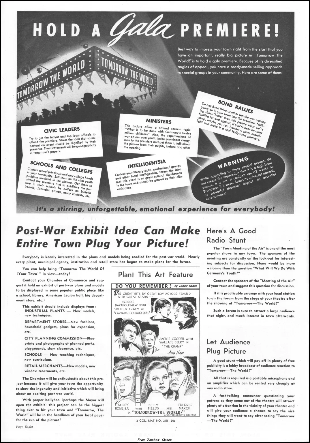 Tomorrow the World 1944 Pressbook Tomorrow the World 1944 Pressbook