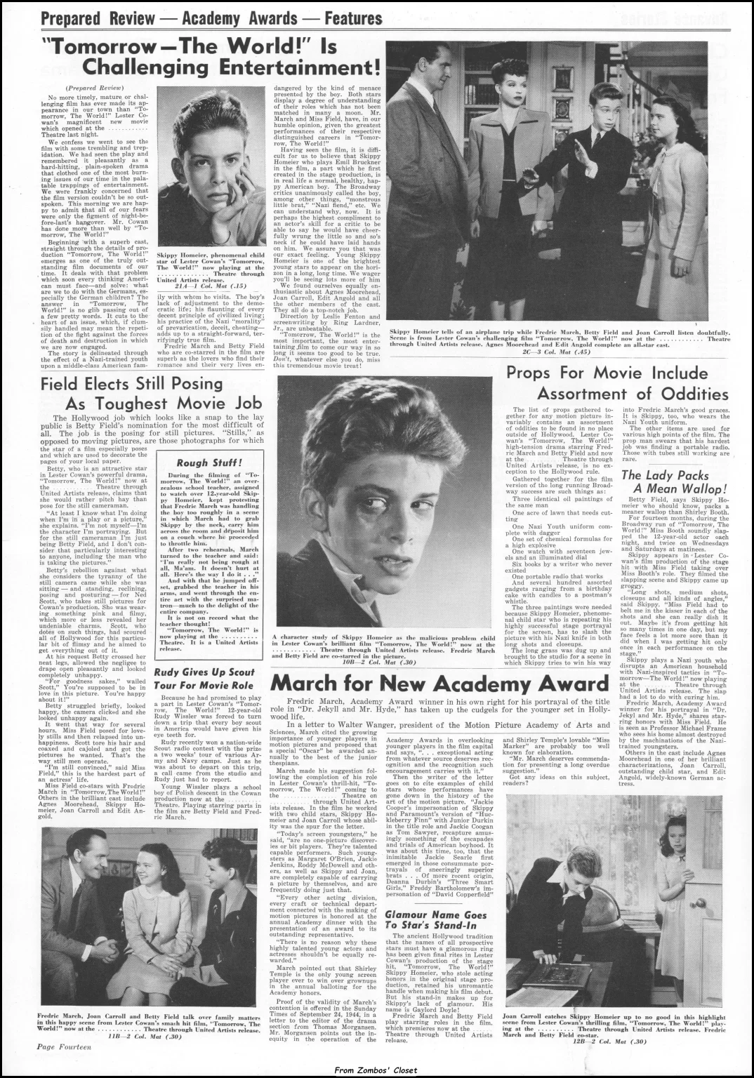 Tomorrow the World 1944 Pressbook Tomorrow the World 1944 Pressbook