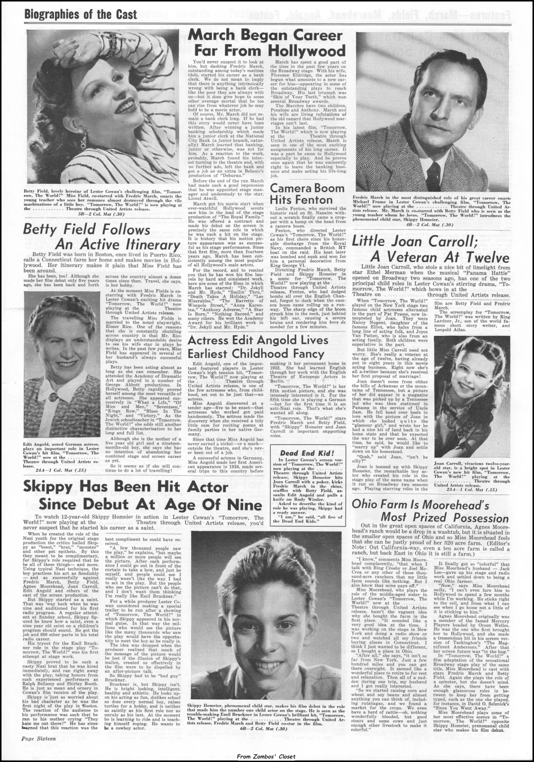 Tomorrow the World 1944 Pressbook Tomorrow the World 1944 Pressbook