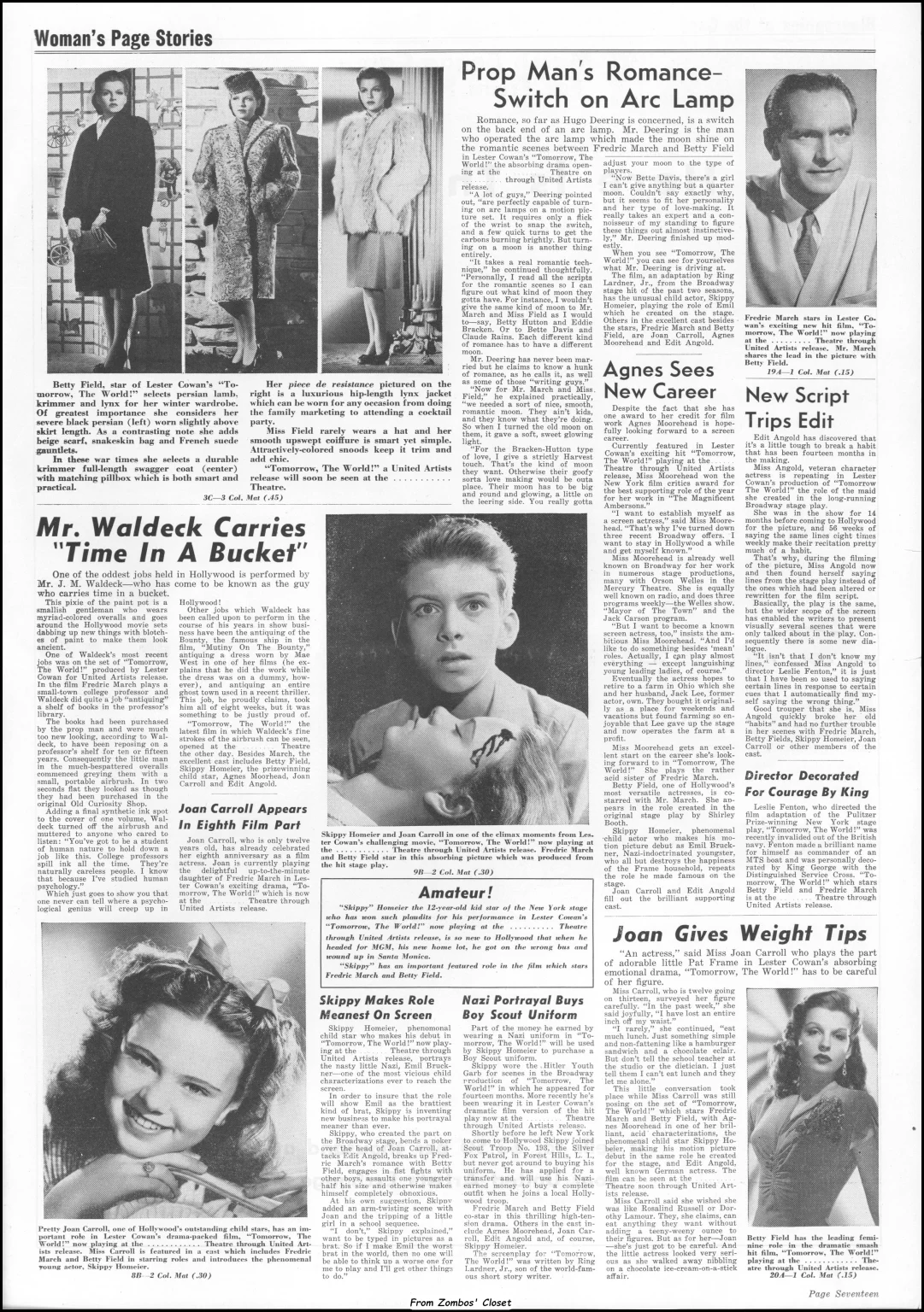 Tomorrow the World 1944 Pressbook Tomorrow the World 1944 Pressbook