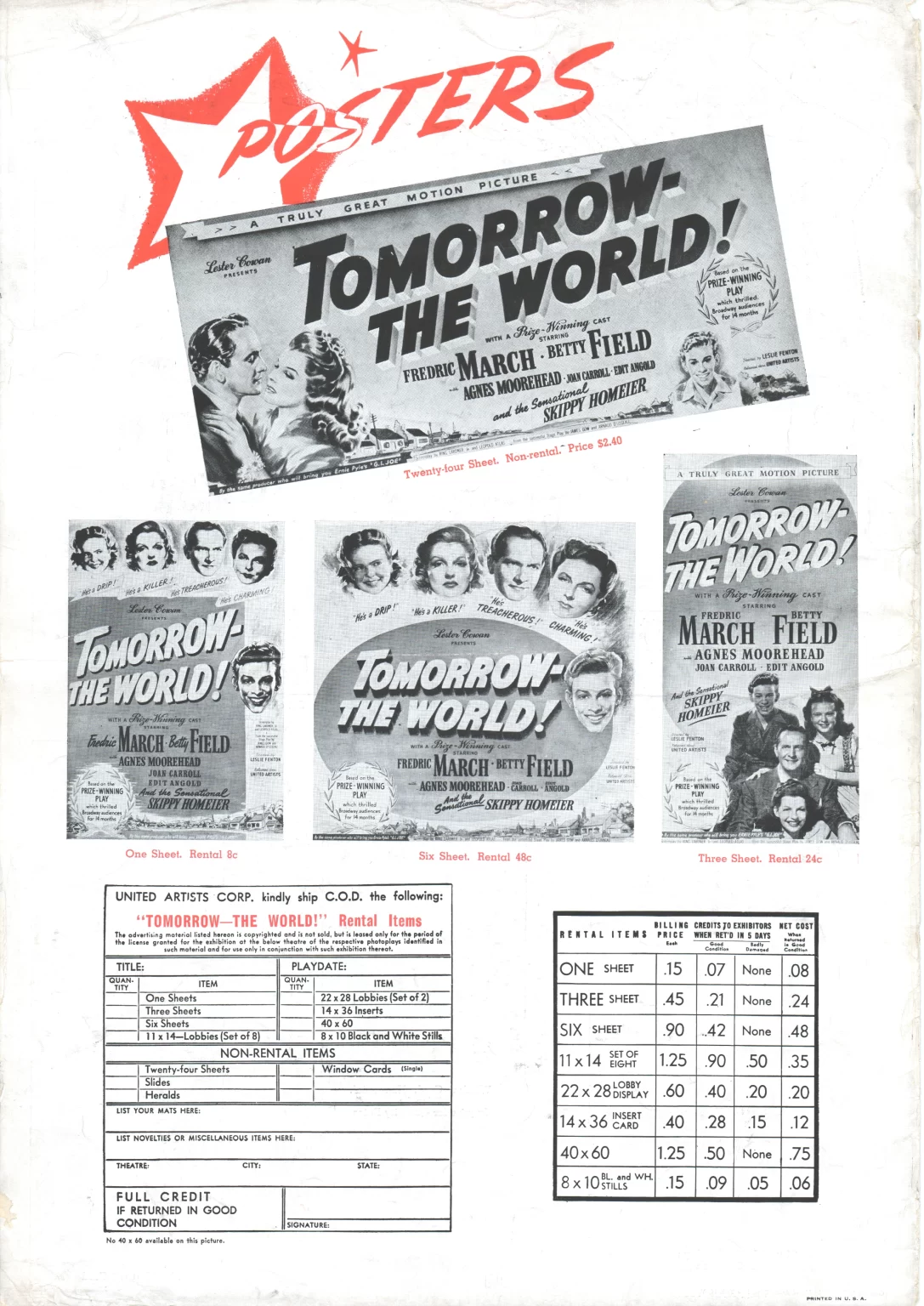 Tomorrow the World pressbook Tomorrow the World pressbook