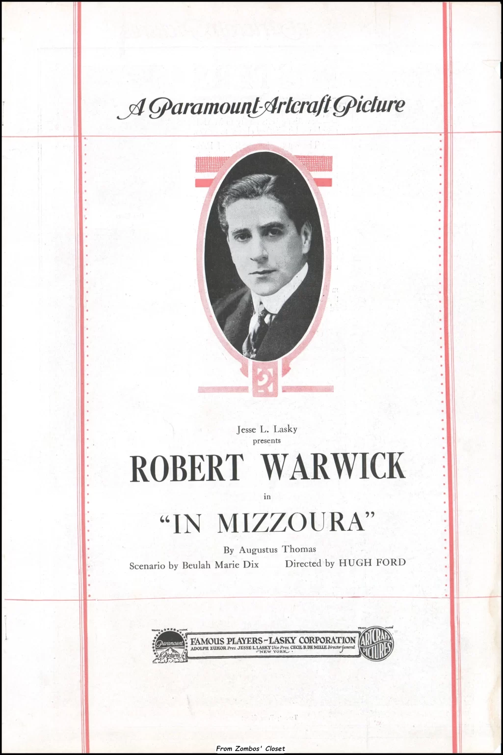 In Mizzoura 1919 silent movie pressbook