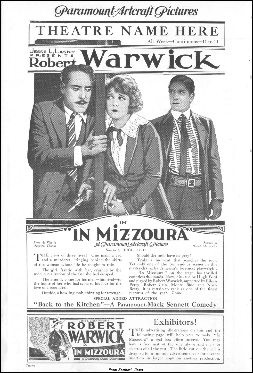 In Mizzoura 1919 silent movie pressbook In Mizzoura 1919 silent movie pressbook