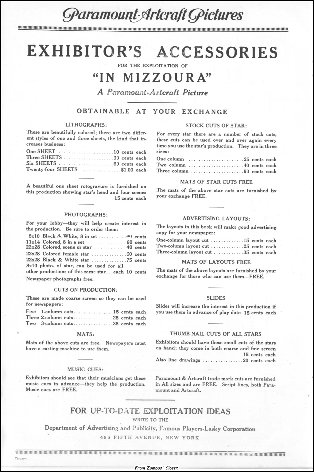 In Mizzoura 1919 silent movie pressbook In Mizzoura 1919 silent movie pressbook