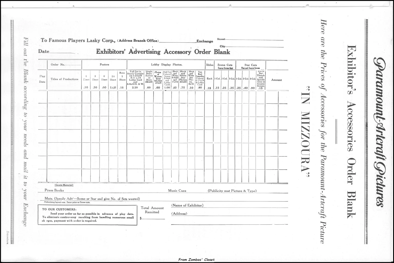 In Mizzoura 1919 silent movie pressbook In Mizzoura 1919 silent movie pressbook