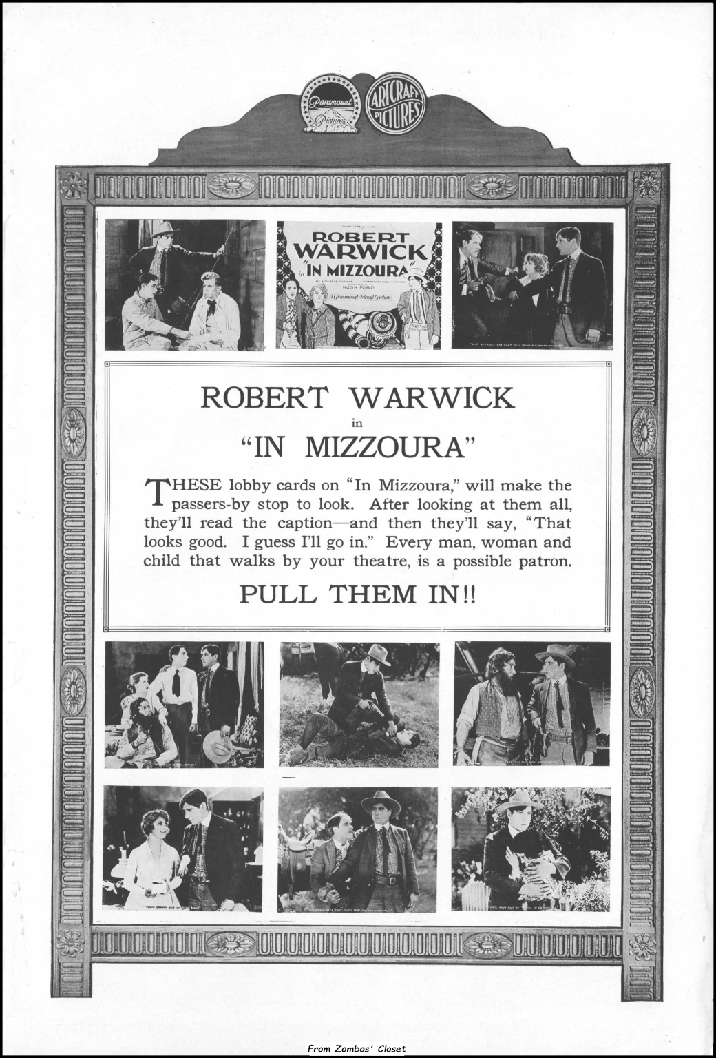 In Mizzoura 1919 silent movie pressbook In Mizzoura 1919 silent movie pressbook