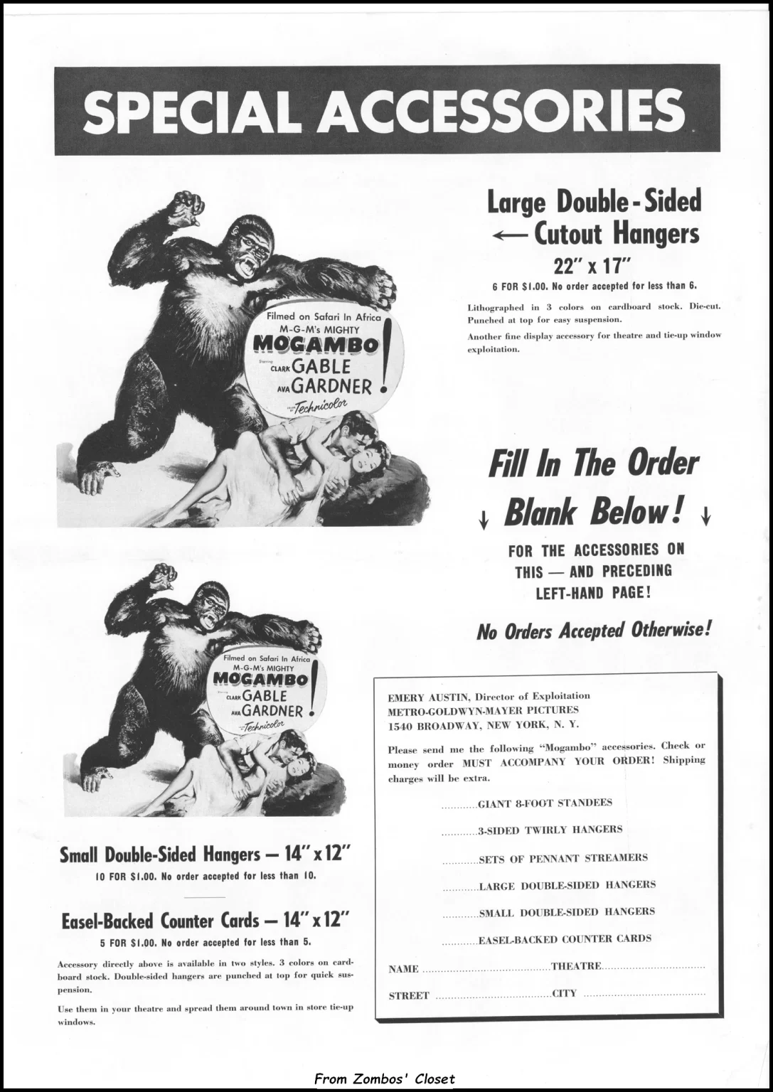 Mogambo (1953) movie Special Accessories Supplement Mogambo (1953) movie Special Accessories Supplement