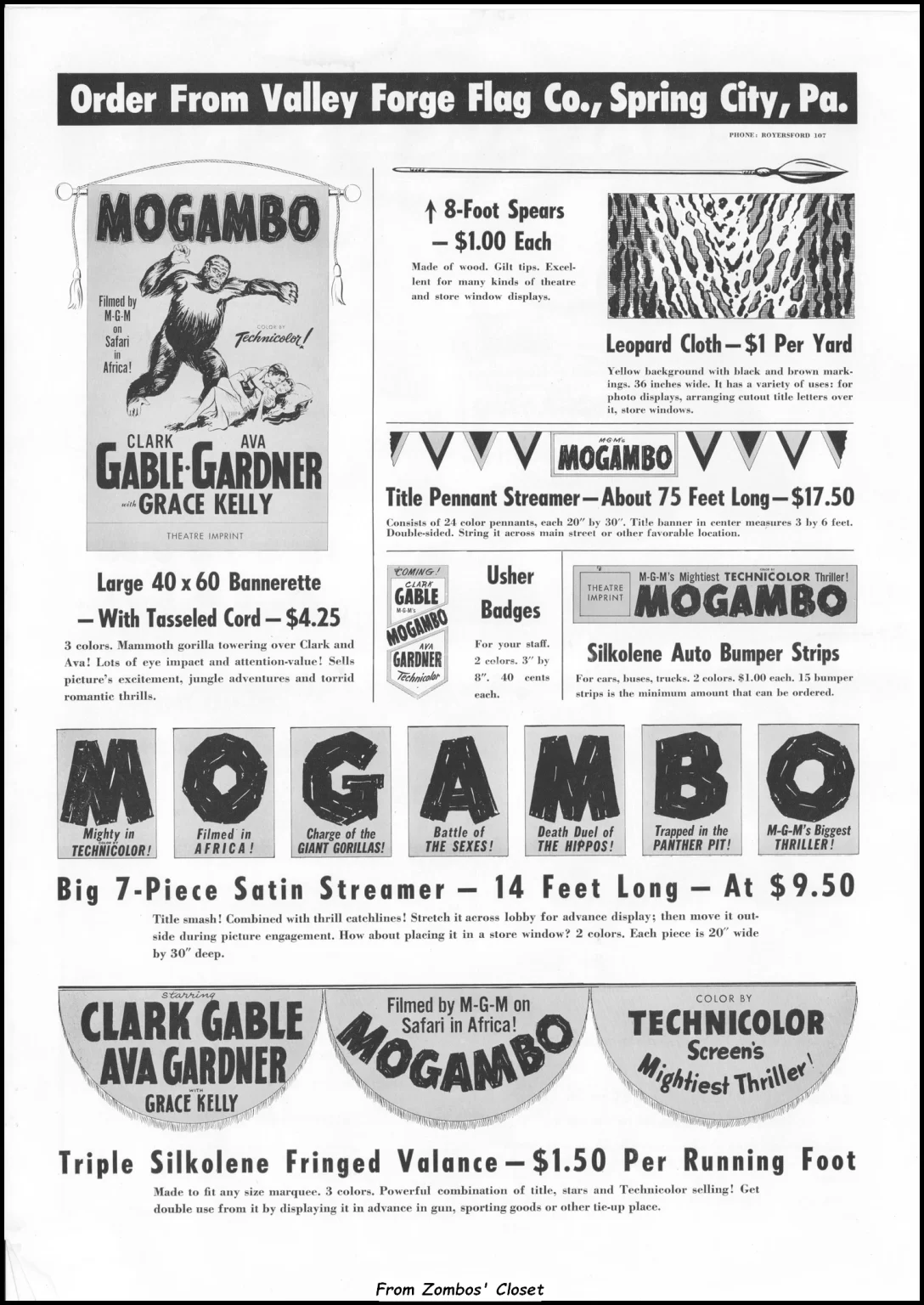 Mogambo (1953) movie Special Accessories Supplement Mogambo (1953) movie Special Accessories Supplement