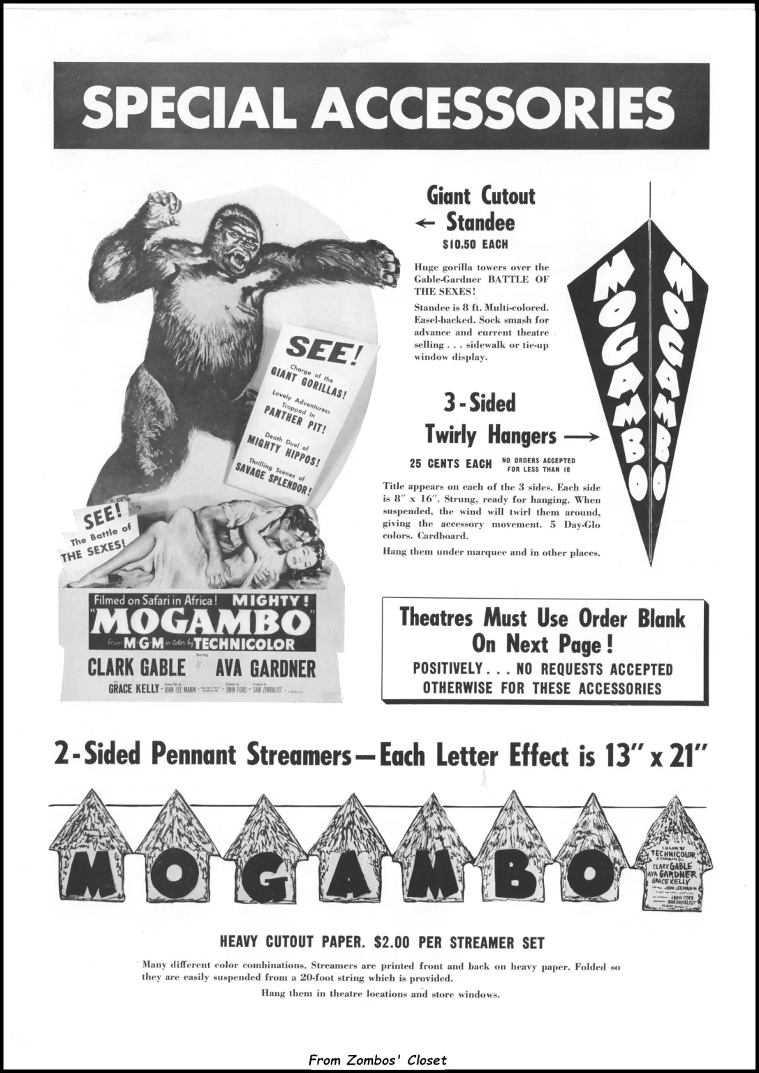 Mogambo (1953) movie Special Accessories Supplement Mogambo (1953) movie Special Accessories Supplement
