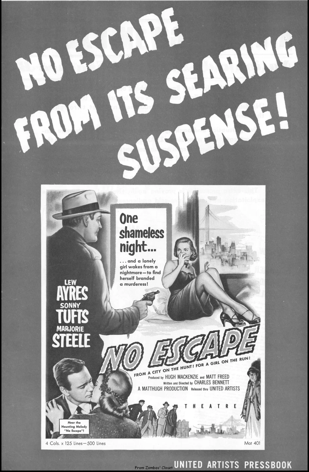 No Escape 1953 Pressbook
