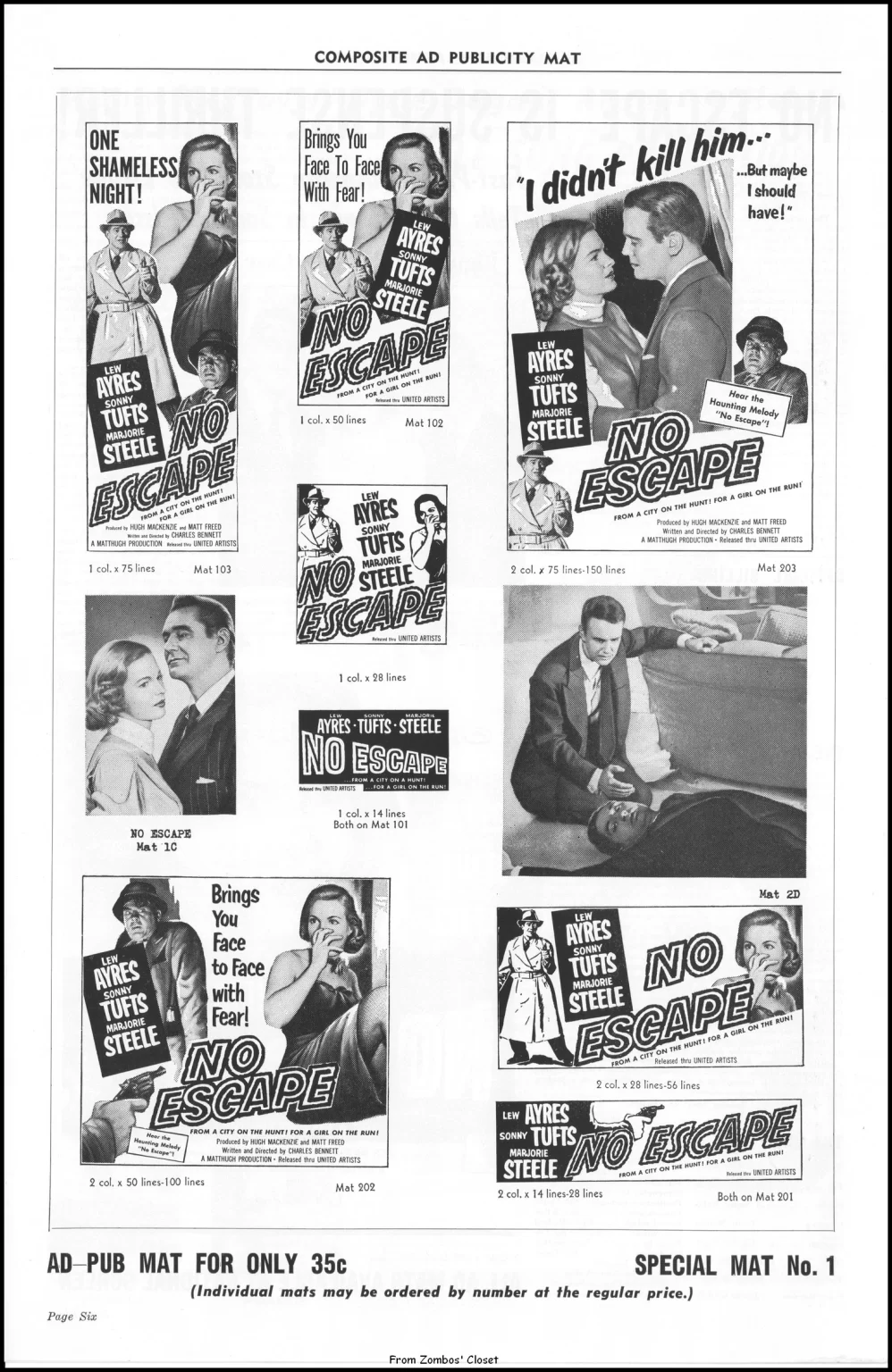 No Escape 1953 Pressbook No Escape 1953 Pressbook