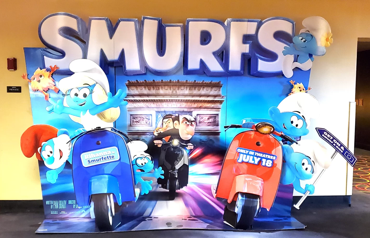 Smurfs movie theater standee Smurfs movie theater standee
