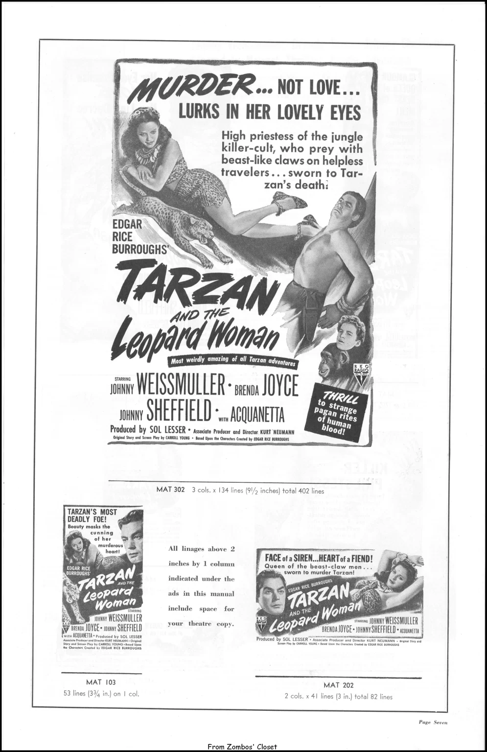 Tarzan and the Leopard Woman 1946 pressbook Tarzan and the Leopard Woman 1946 pressbook