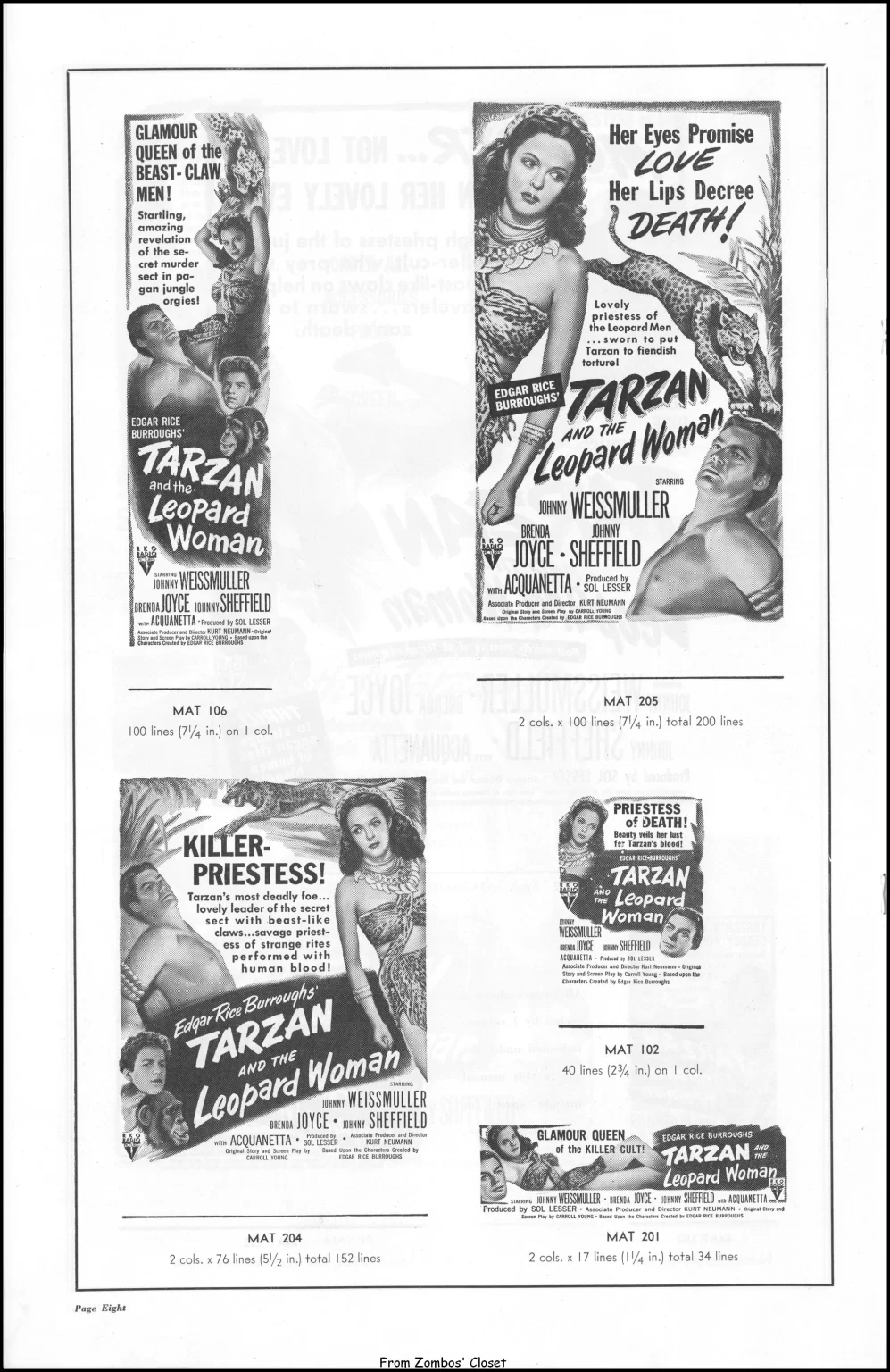 Tarzan and the Leopard Woman 1946 pressbook Tarzan and the Leopard Woman 1946 pressbook