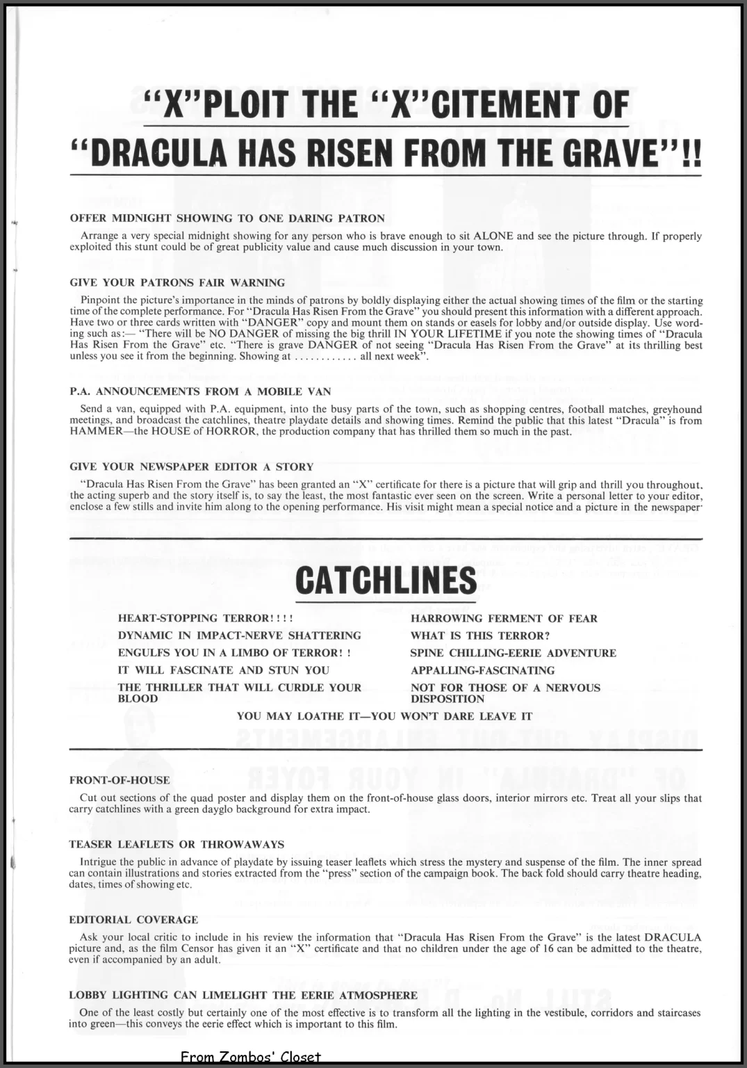 Dracula has risen from the grave UK pressbook. Dracula has risen from the grave UK pressbook.