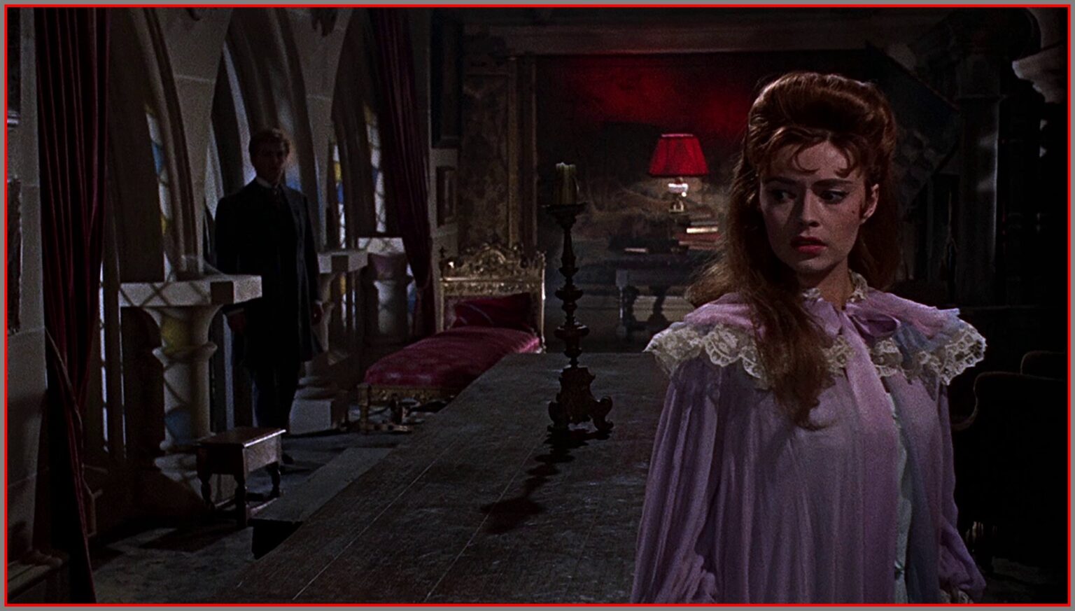 Movie scene from Brides of Dracula with the Baron appearing from the shadows. Movie scene from Brides of Dracula with the Baron appearing from the shadows.