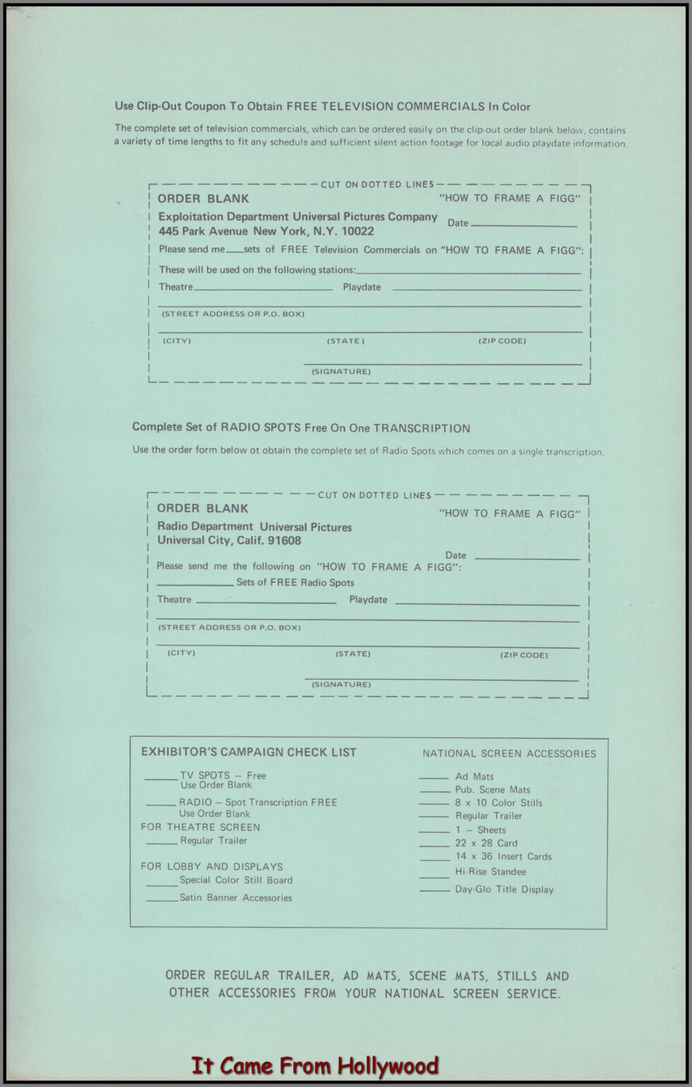 How to Frame a Figg 1971 movie pressbook