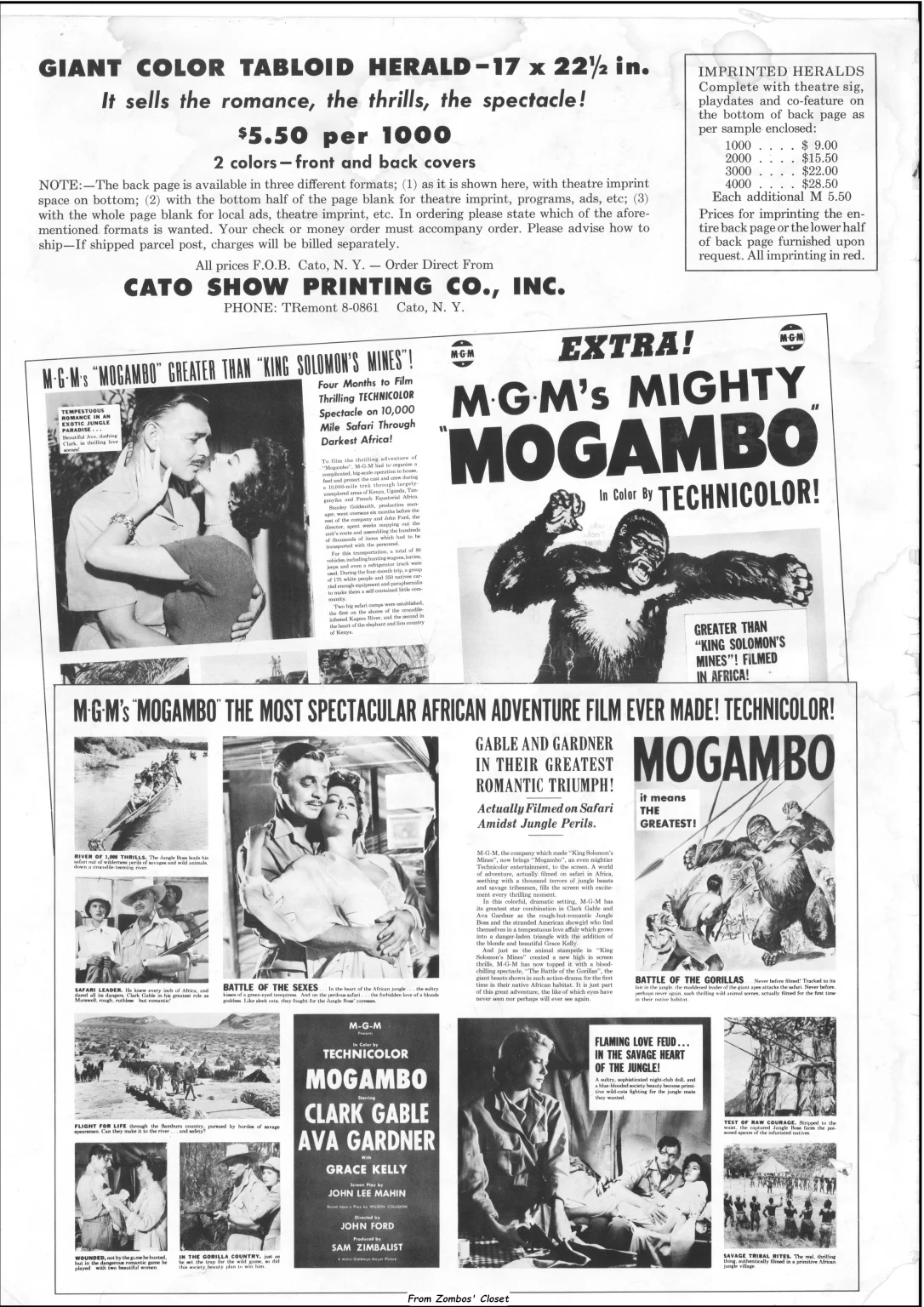 MGM's Mogambo pressbook. MGM's Mogambo pressbook.