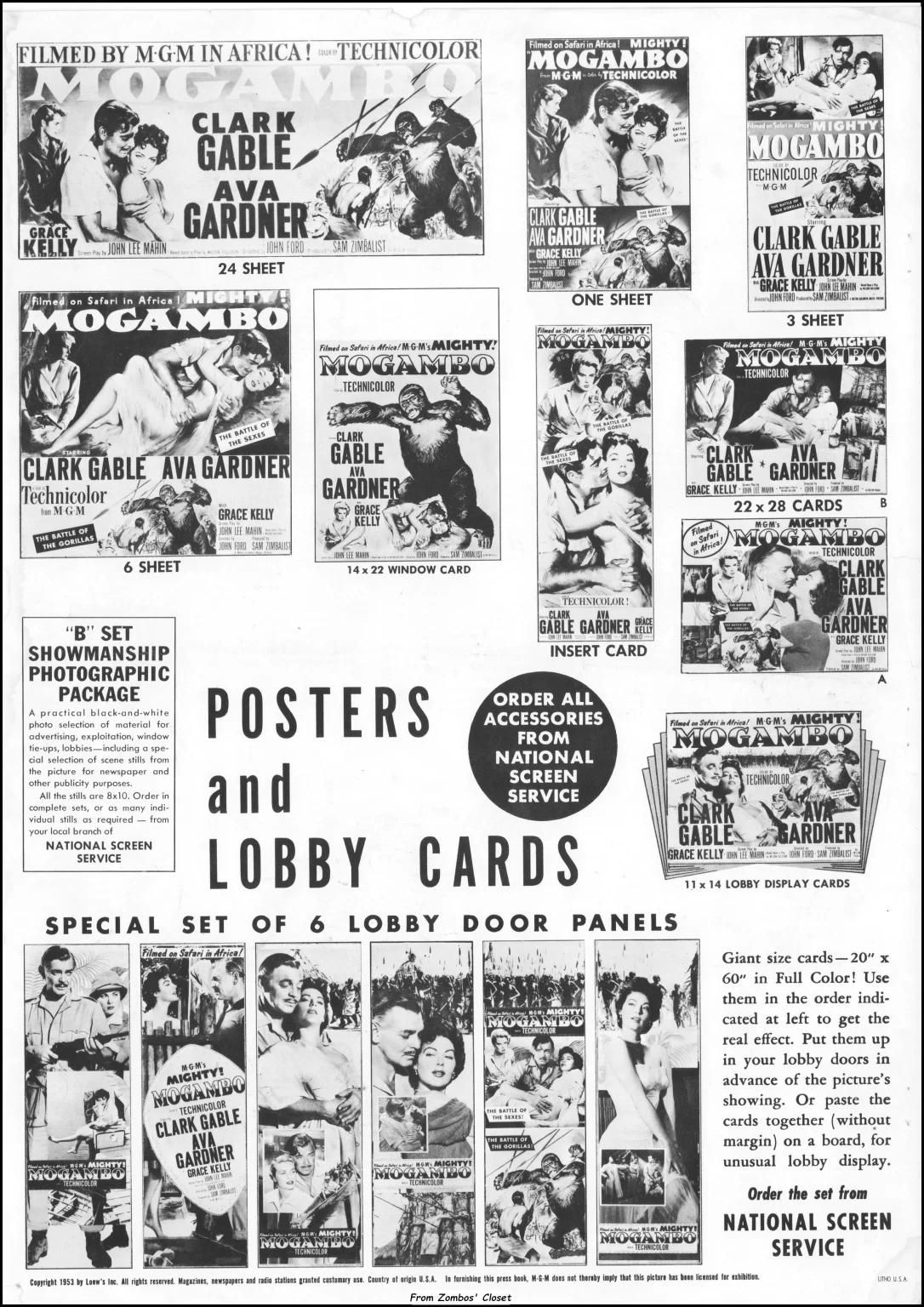 MGM's Mogambo pressbook. MGM's Mogambo pressbook.