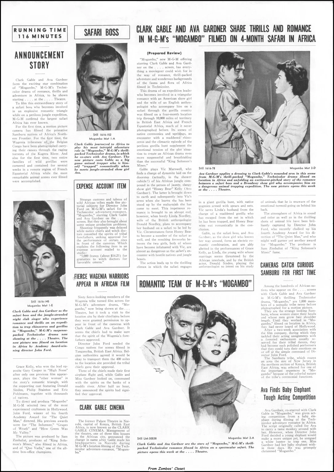 MGM's Mogambo pressbook. MGM's Mogambo pressbook.