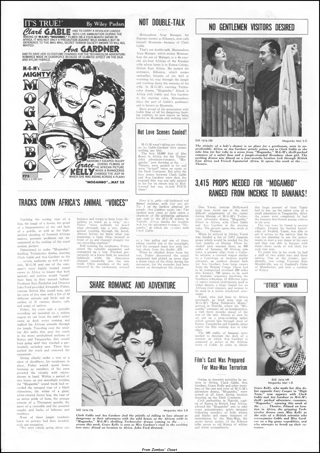 MGM's Mogambo pressbook. MGM's Mogambo pressbook.
