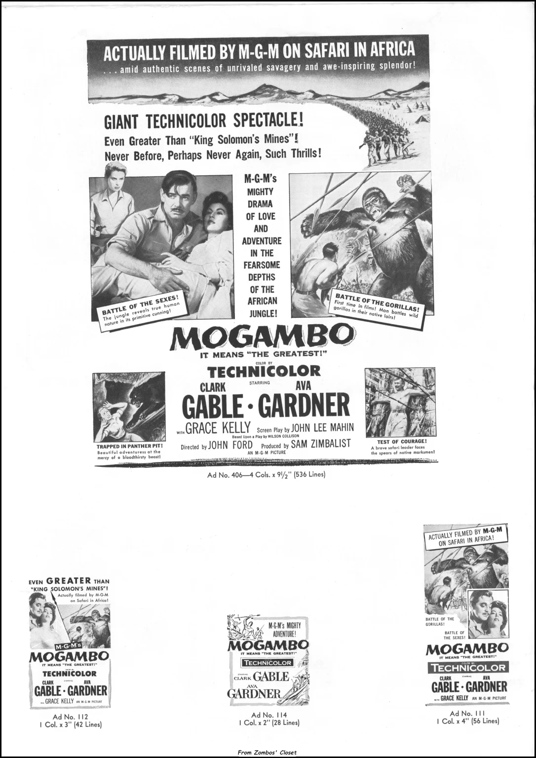 MGM's Mogambo pressbook. MGM's Mogambo pressbook.