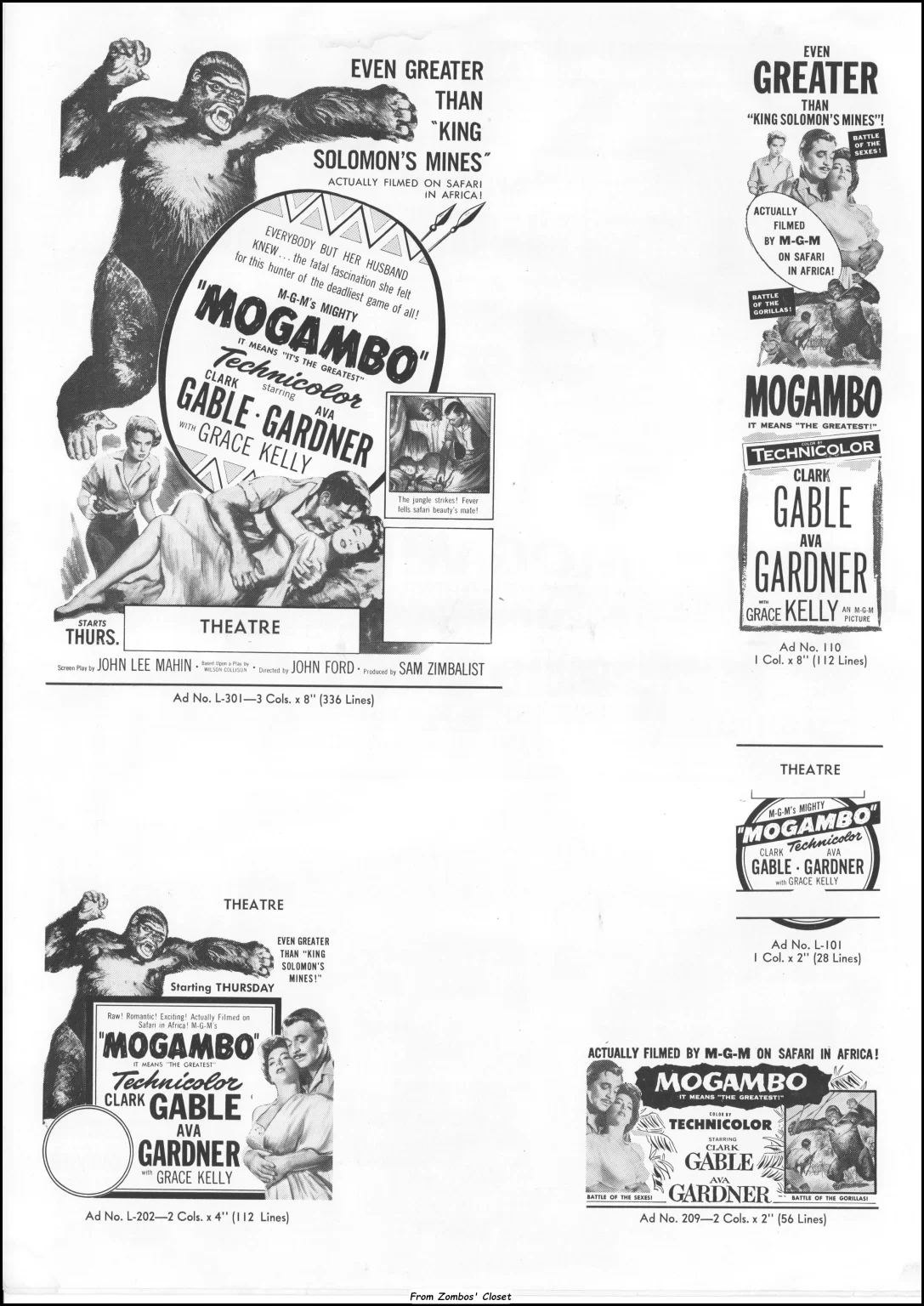 MGM's Mogambo pressbook. MGM's Mogambo pressbook.