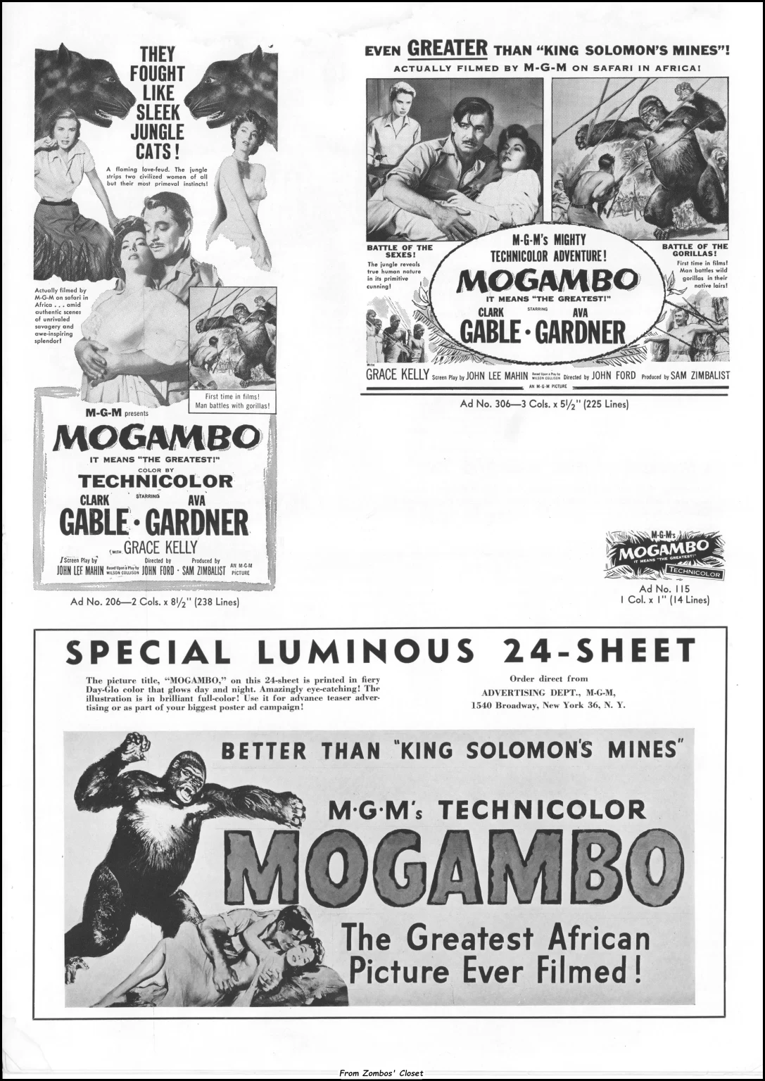 MGM's Mogambo pressbook. MGM's Mogambo pressbook.