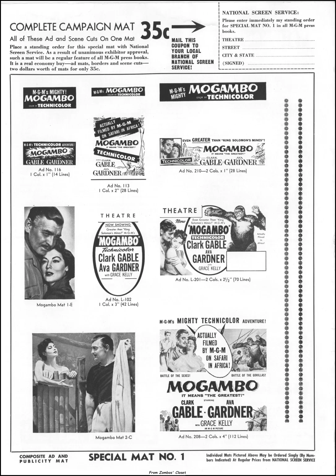 MGM's Mogambo pressbook. MGM's Mogambo pressbook.