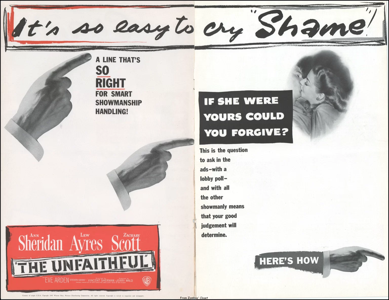 the unfaithful 1947 movie pressbook the unfaithful 1947 movie pressbook